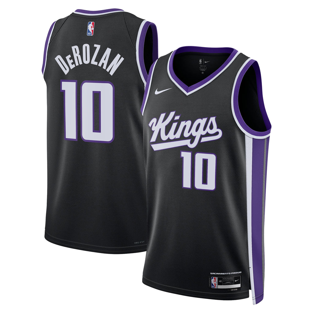Sacramento Kings Nike Icon Edition Swingman Jersey - Black - DeMar DeRozan - Unisex