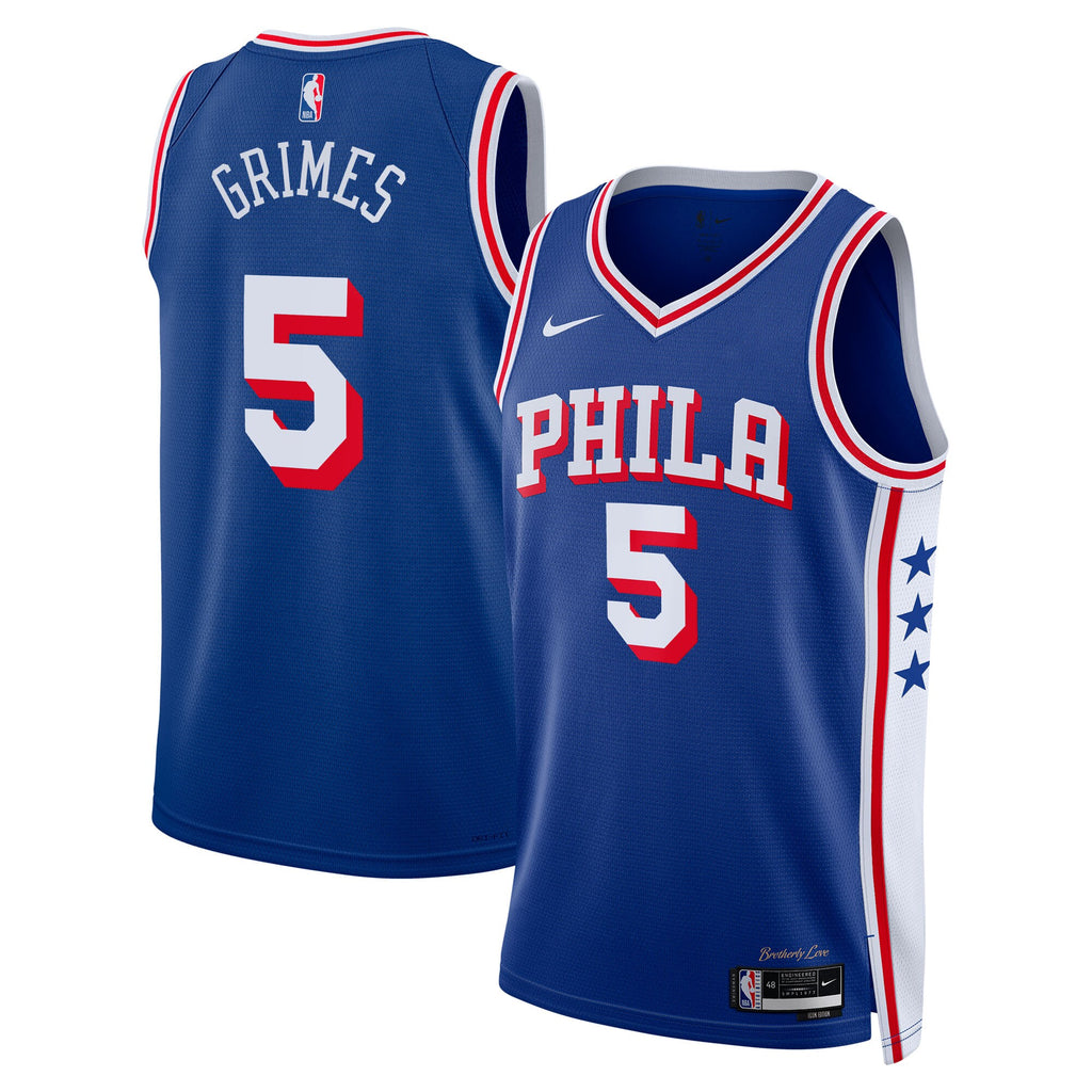 Philadelphia 76ers Nike Icon Edition Swingman Jersey - Royal - Quentin Grimes - Unisex