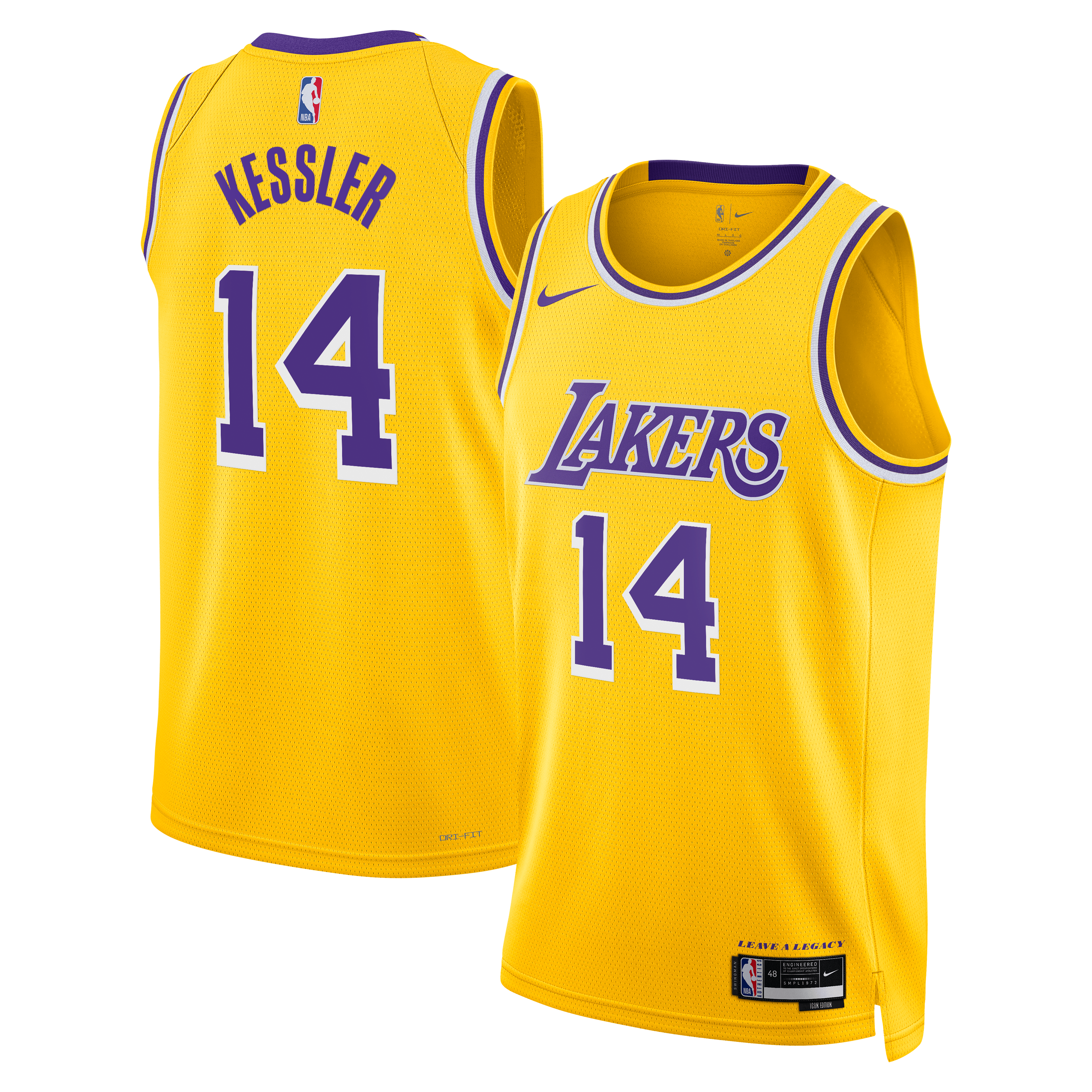 Los Angeles Lakers Nike Icon Edition Swingman Jersey - Gold - Walker Kessler - Unisex