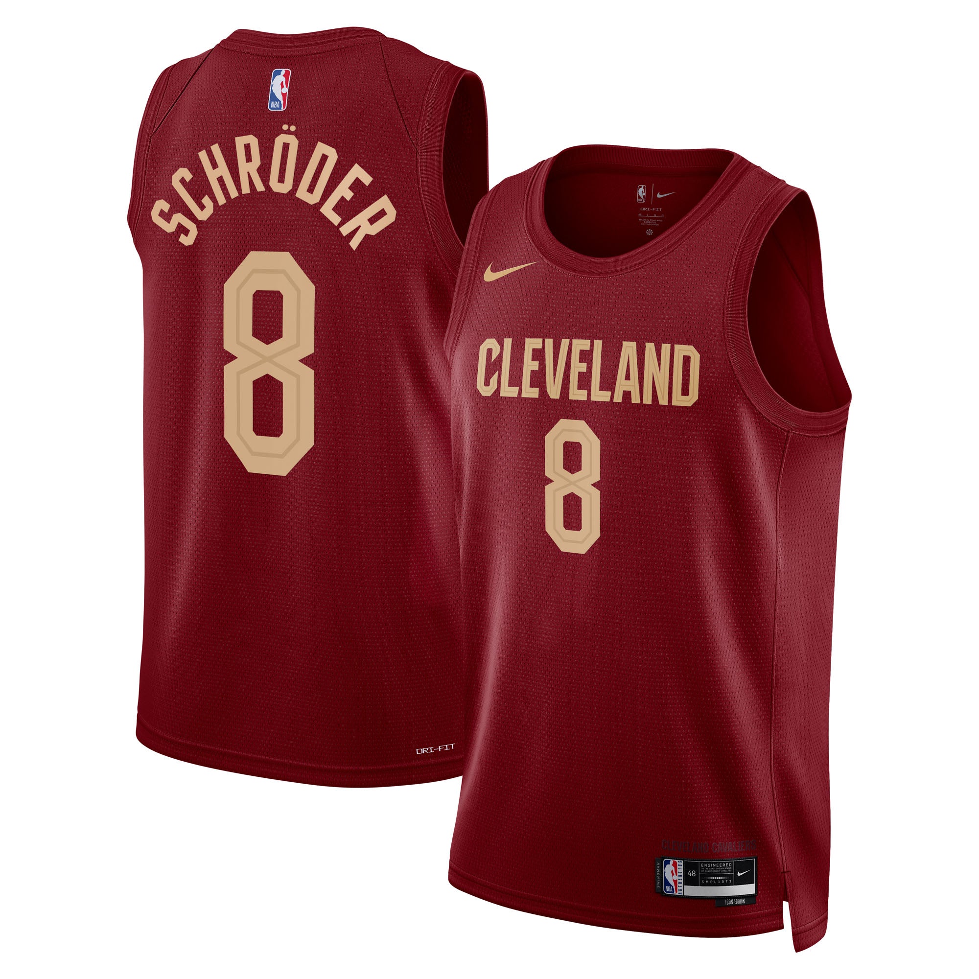 Cleveland Cavaliers Nike Icon Edition Swingman Jersey - Wine - Dennis Schröder - Unisex