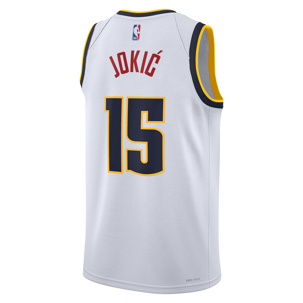 Denver Nuggets Nike Association Swingman Jersey - White - Nikola Jokić - Youth