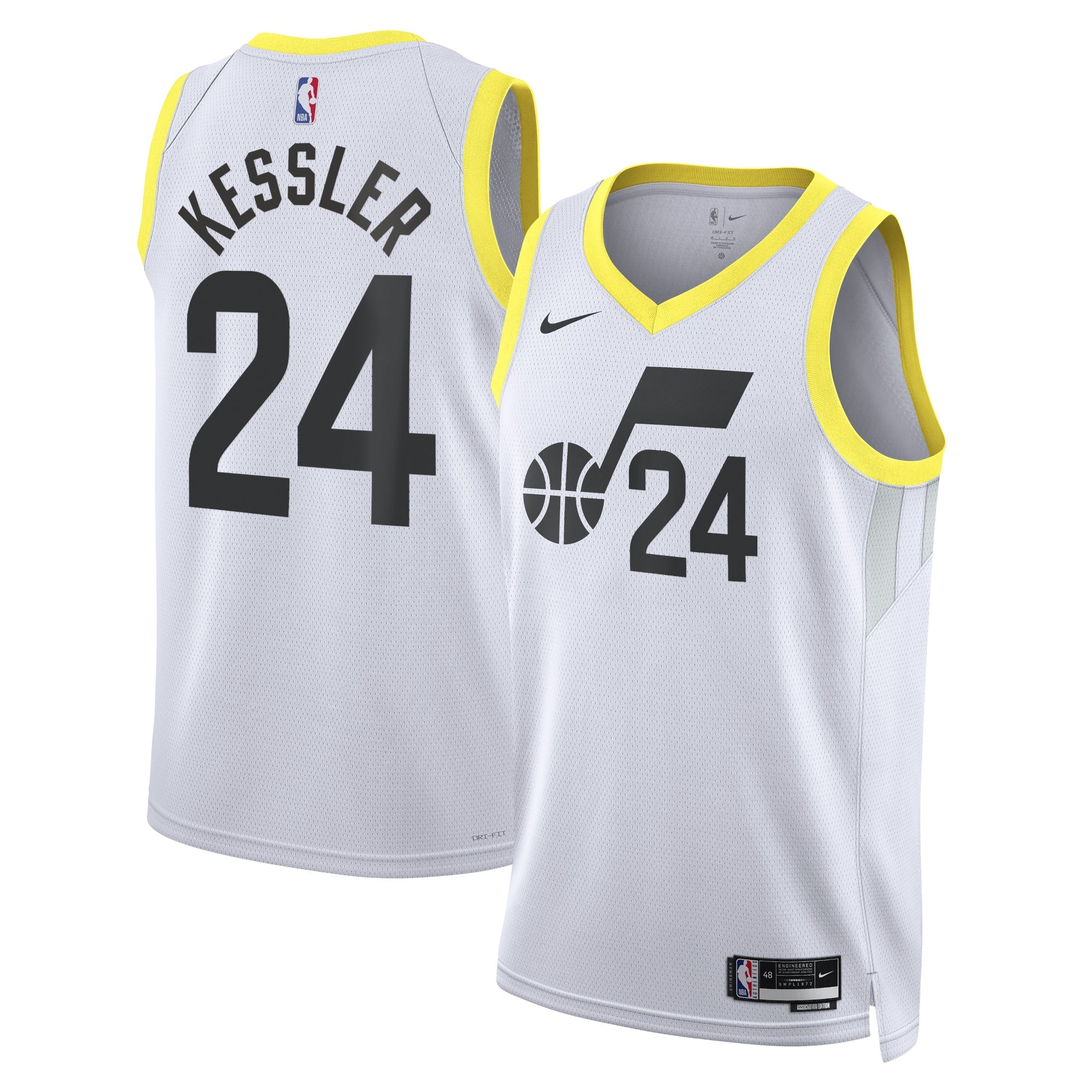 Utah Jazz Nike Association Edition Swingman Jersey - White - Walker Kessler - Unisex