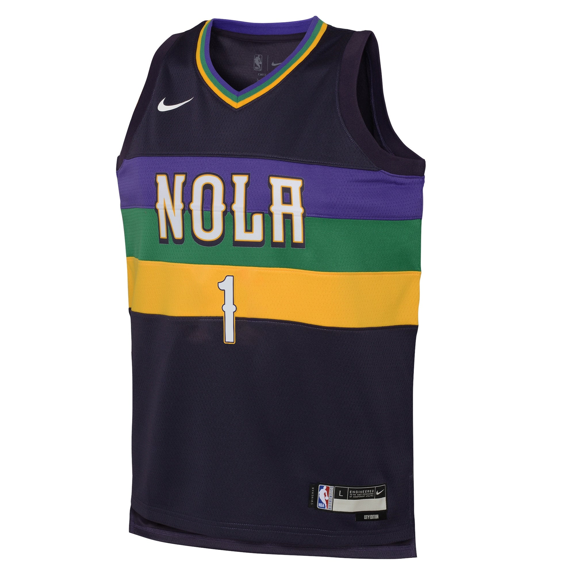 New Orleans Pelicans Nike City Edition Swingman Jersey 22 - Purple - Zion Williamson - Youth
