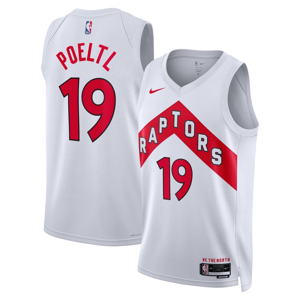 Toronto Raptors Nike Association Edition Swingman Jersey - White - Jakob Poeltl - Unisex