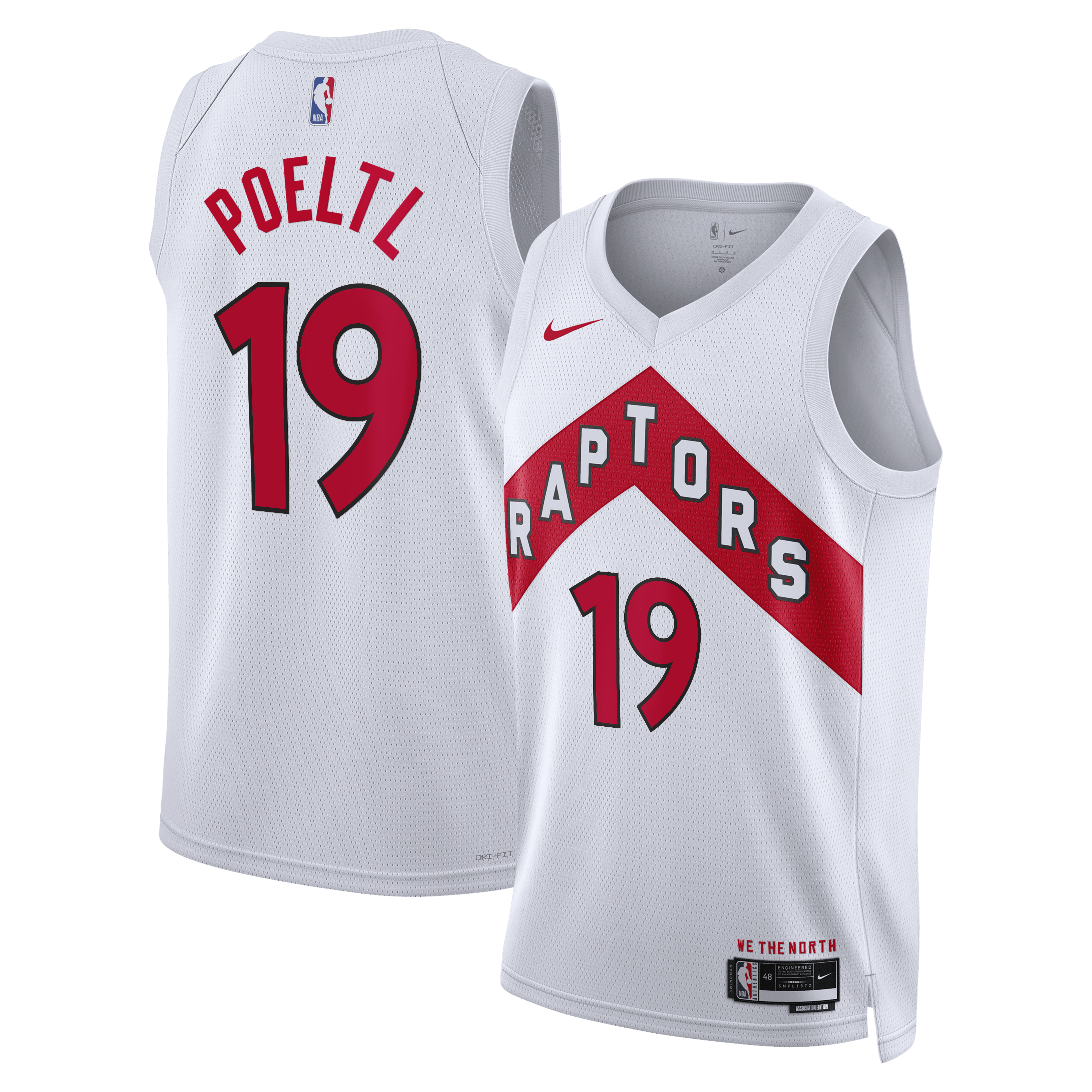 Toronto Raptors Nike Association Edition Swingman Jersey - White - Jakob Poeltl - Unisex