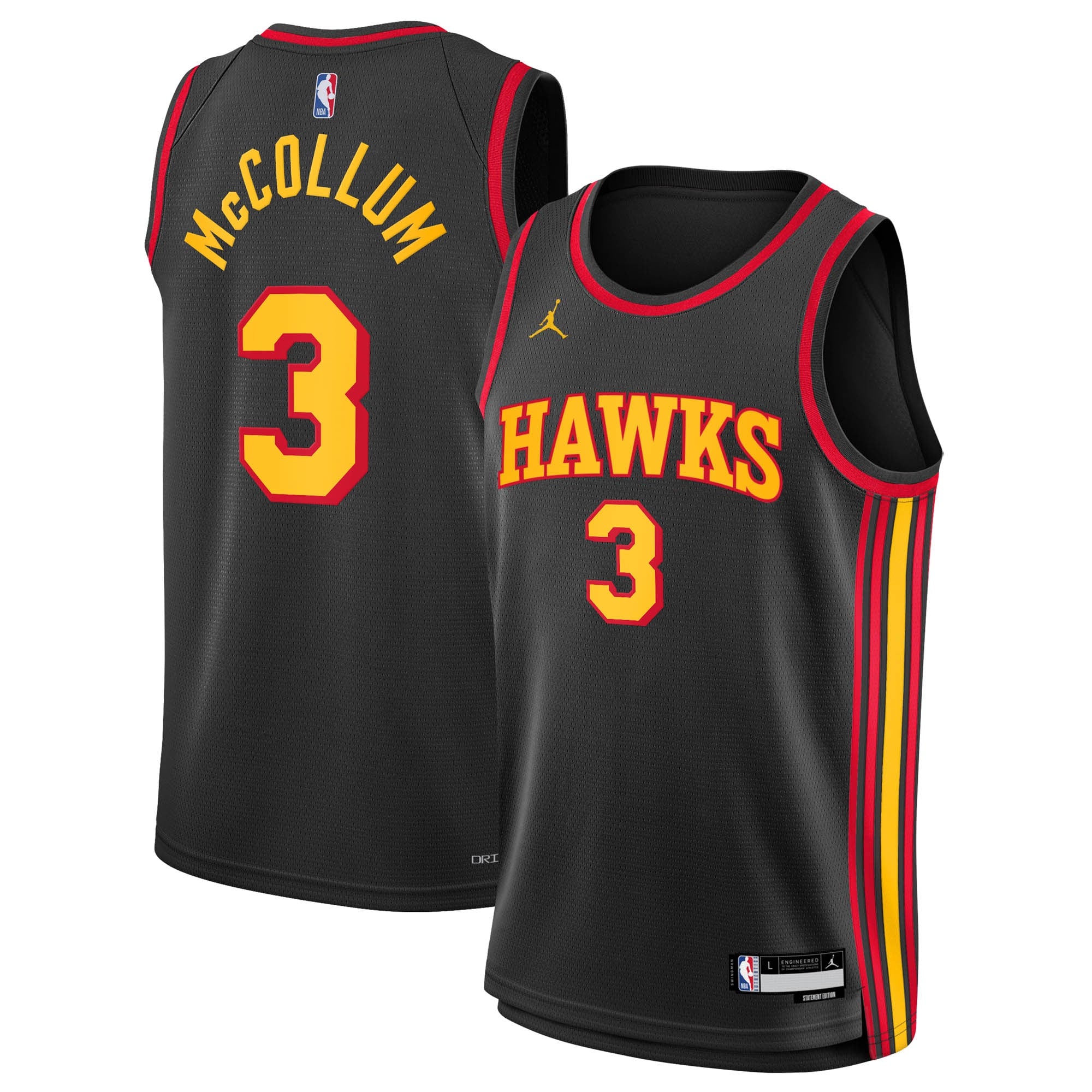 Atlanta Hawks Jordan Brand Statement Edition Swingman Jersey - Black - CJ McCollum - Youth