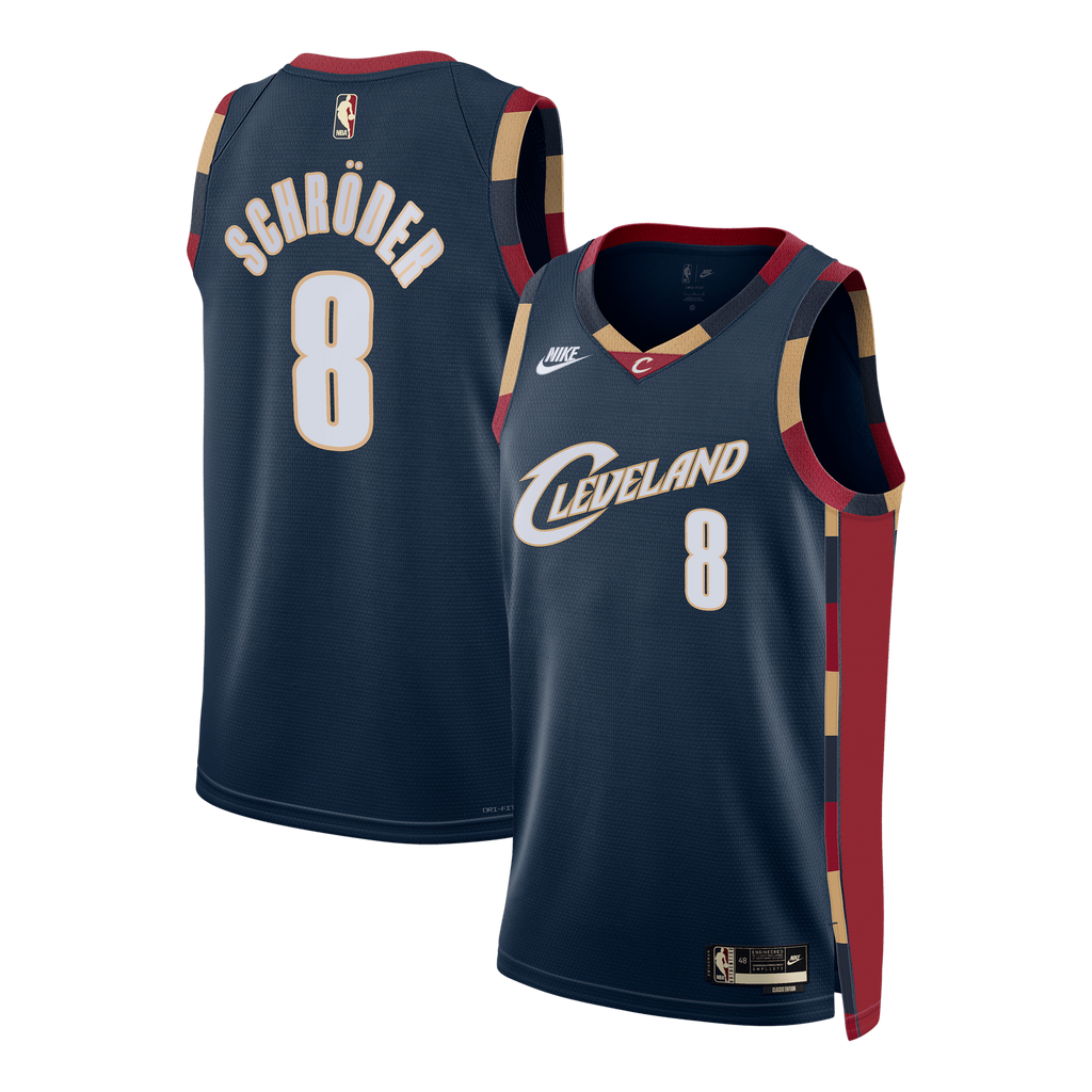 Cleveland Cavaliers Nike Classic Edition Swingman Jersey - Navy - Dennis Schröder - Unisex