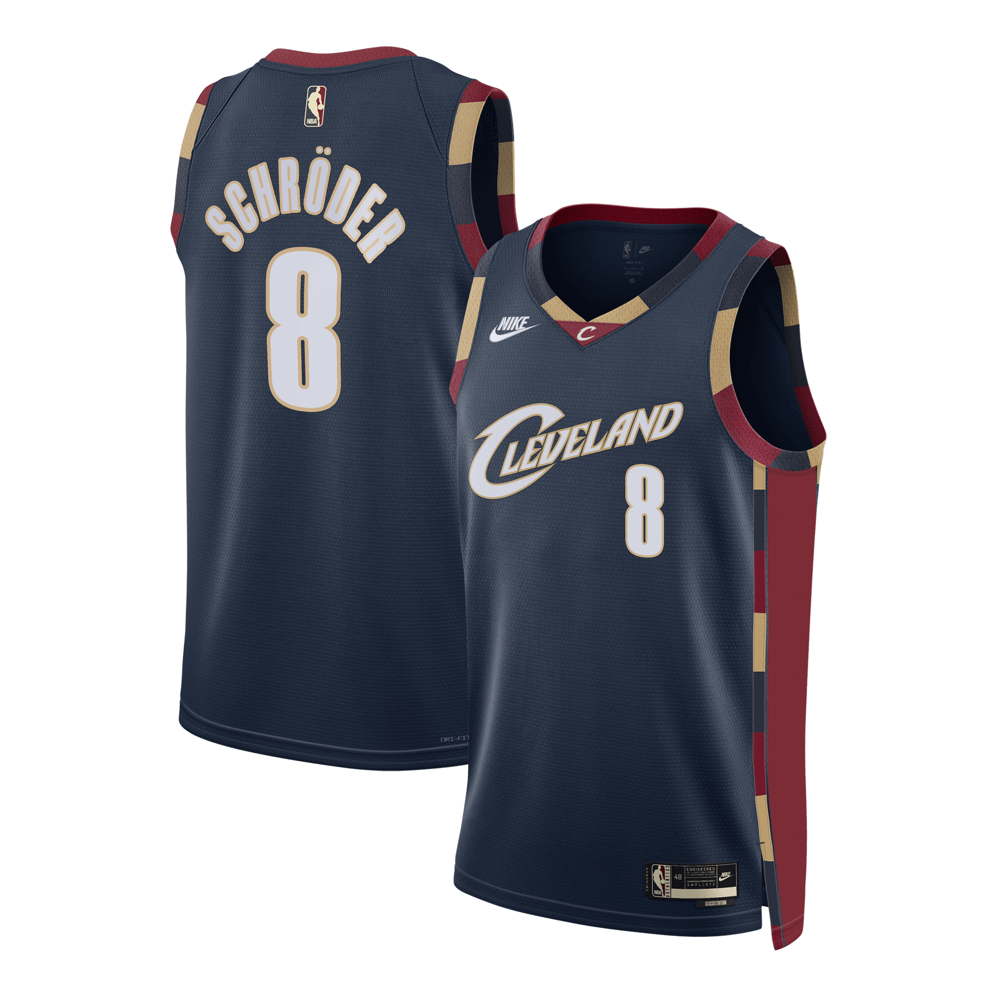 Cleveland Cavaliers Nike Classic Edition Swingman Jersey - Navy - Dennis Schröder - Unisex
