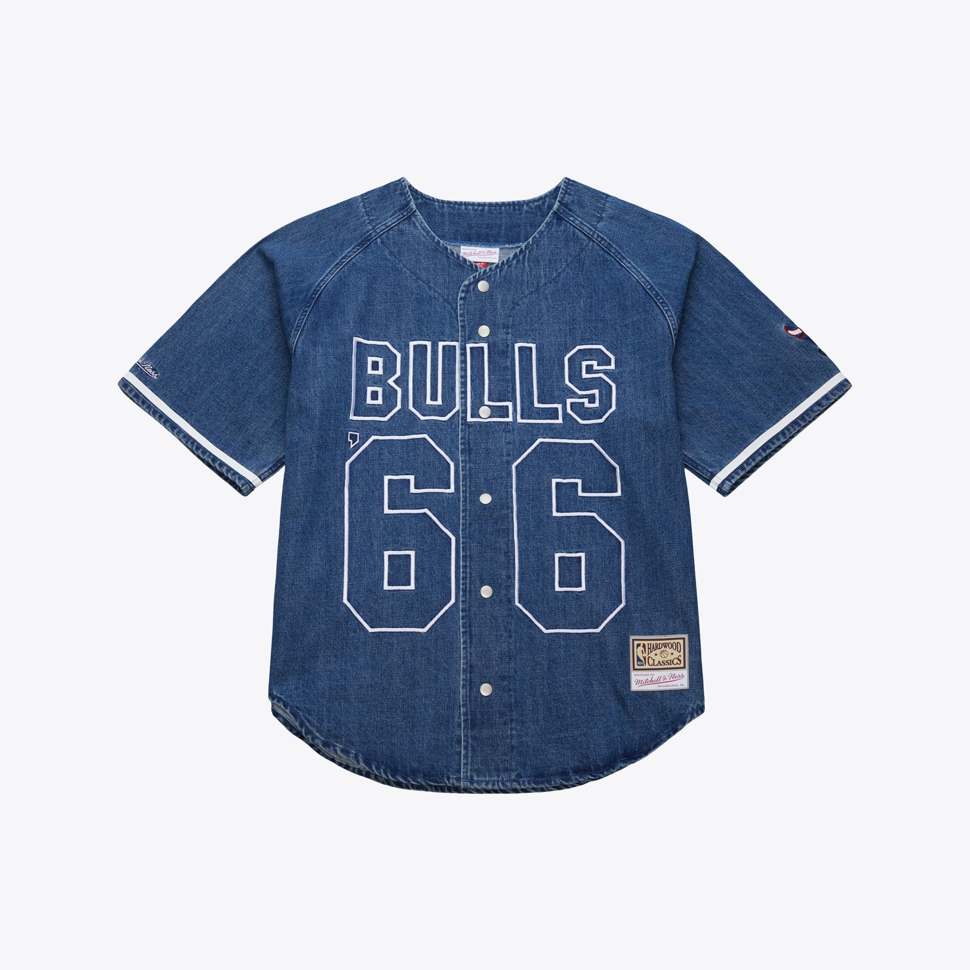 Chicago Bulls Mitchell & Ness Summer Breeze Baseball Jersey - Blue - Mens
