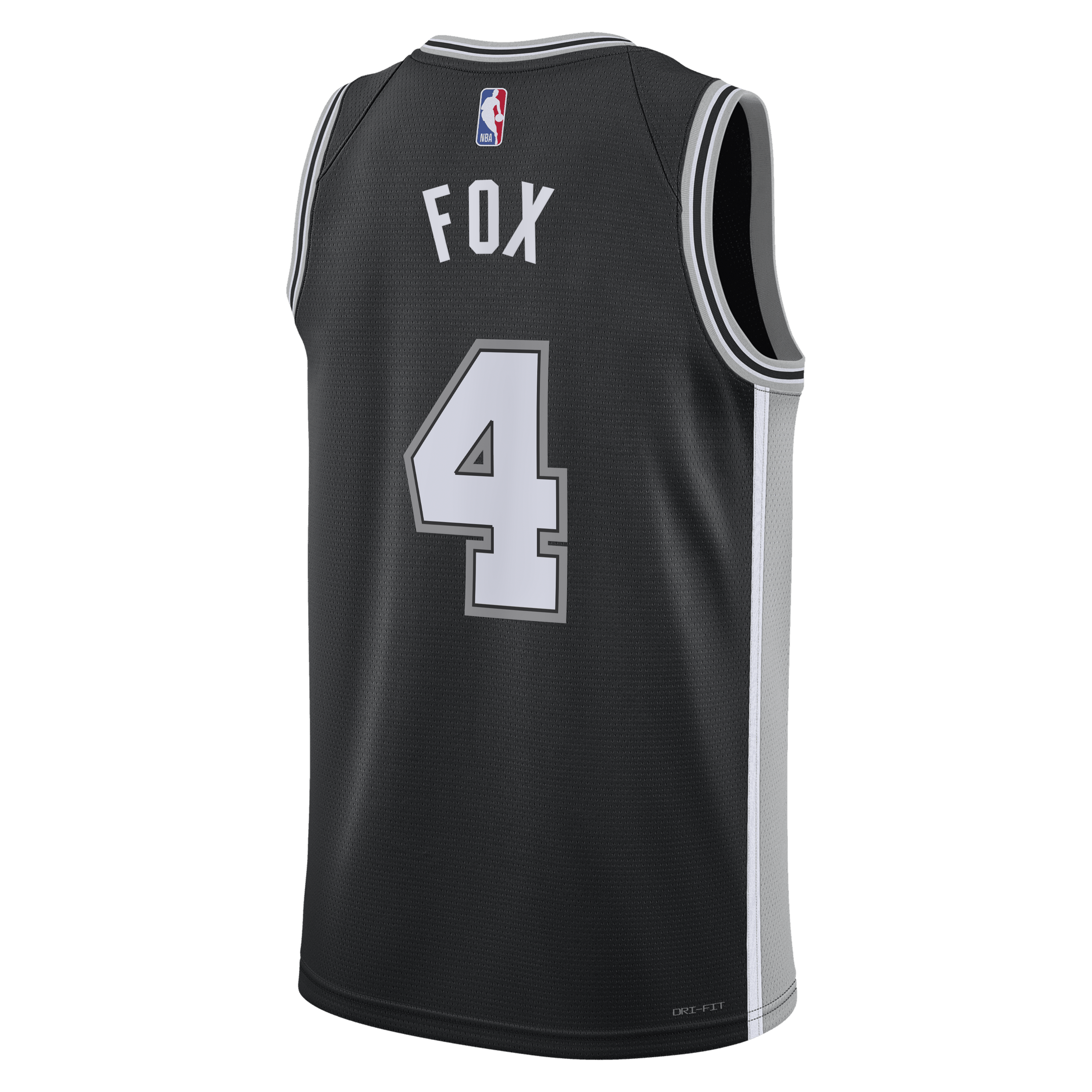 San Antonio Spurs Nike Icon Edition Swingman Jersey - Black - De'Aaron Fox - Unisex