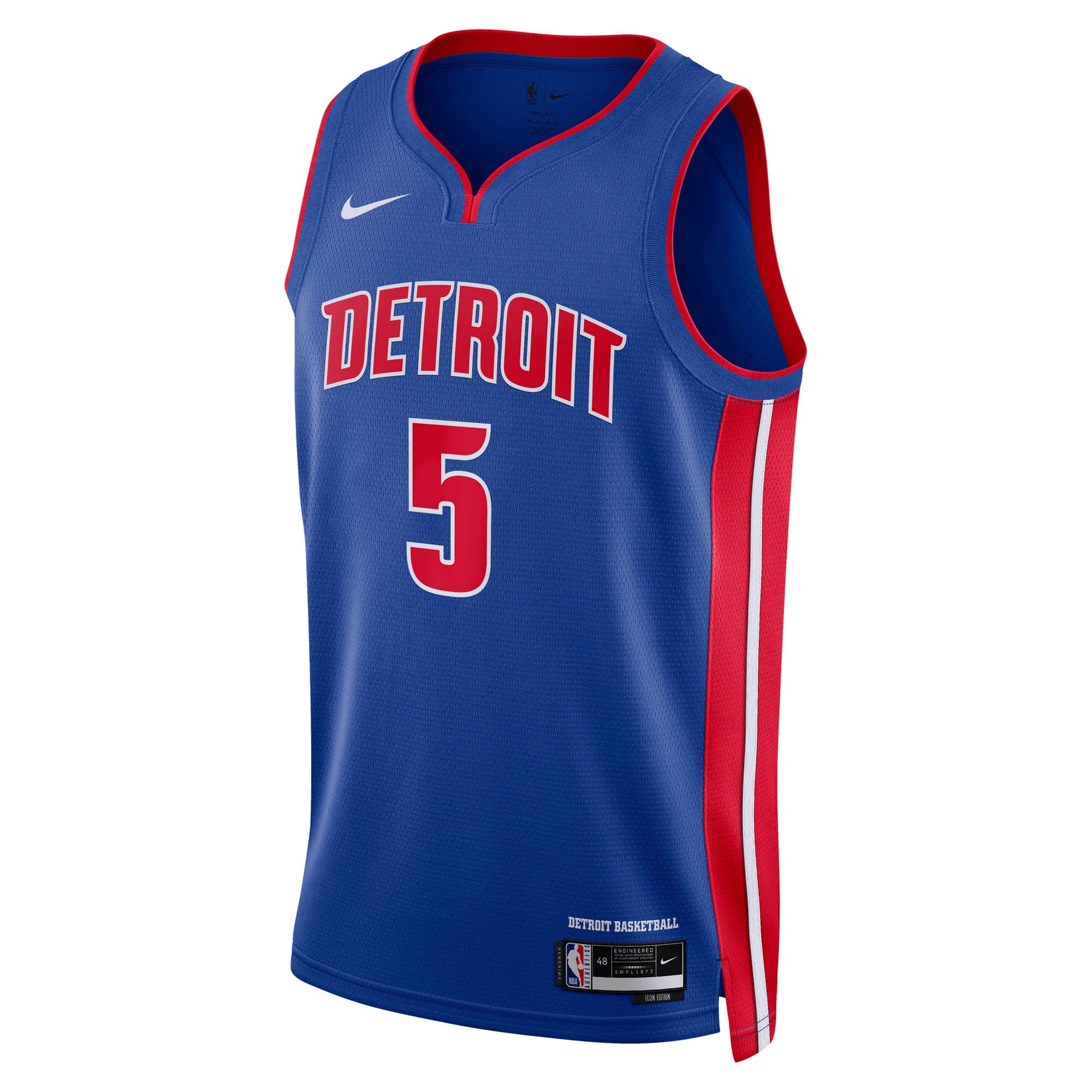 Detroit Pistons Nike Icon Swingman Jersey NBA 2024 Draft First Round Pick - Blue - Ron Holland II - Unisex