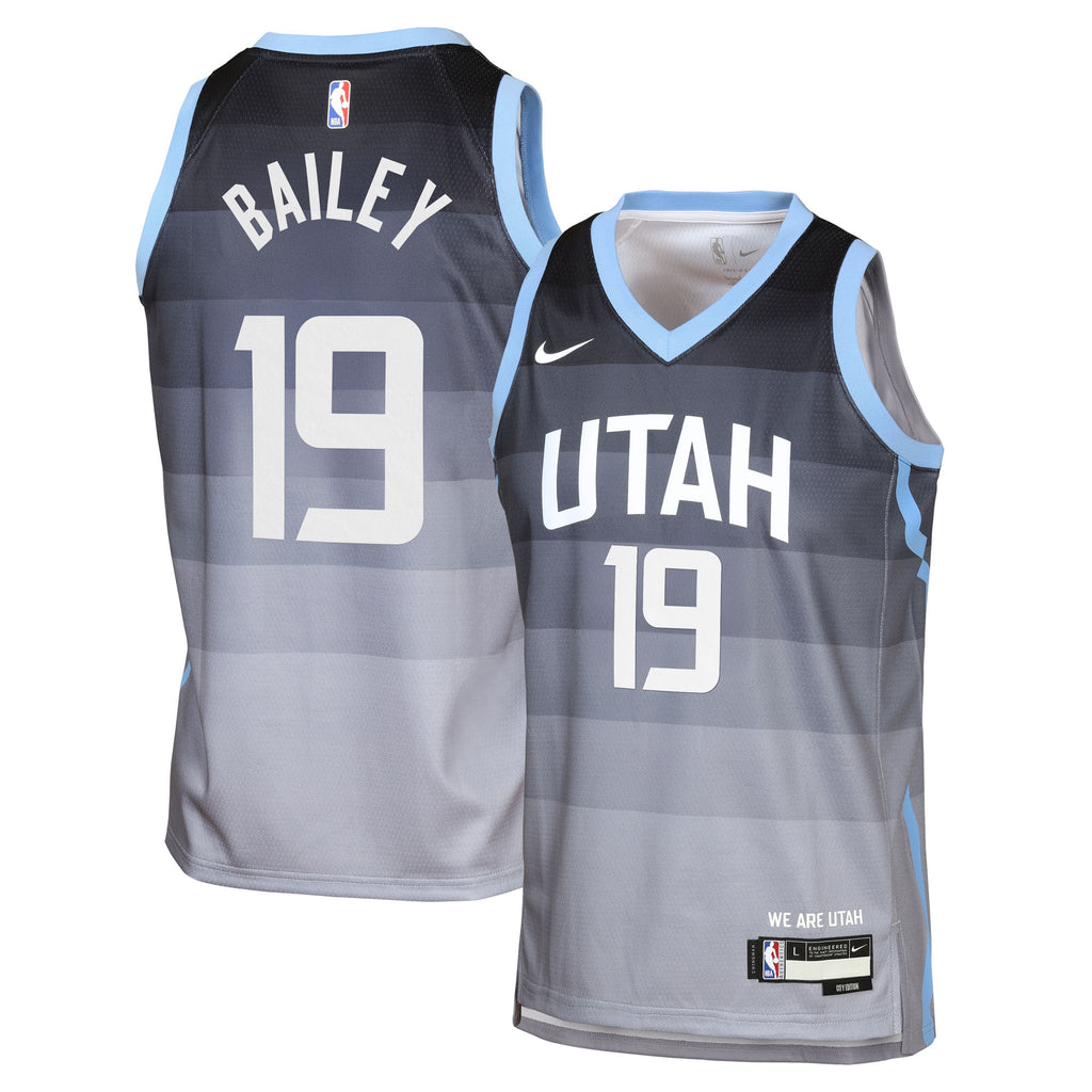 Utah Jazz Nike 2025/26 City Edition Swingman Jersey - Gray - Ace Bailey - Youth