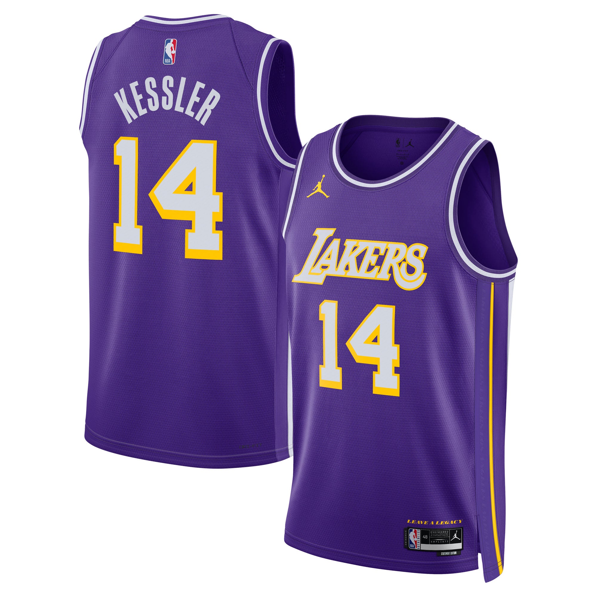 Los Angeles Lakers Jordan Brand Statement Edition Jersey - Purple - Walker Kessler - Unisex