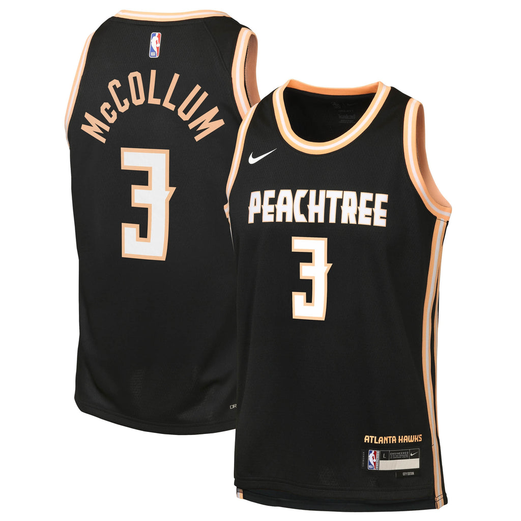 Nike Atlanta Hawks 2025/26 Nike City Edition Swingman Jersey - Black - CJ McCollum - Youth