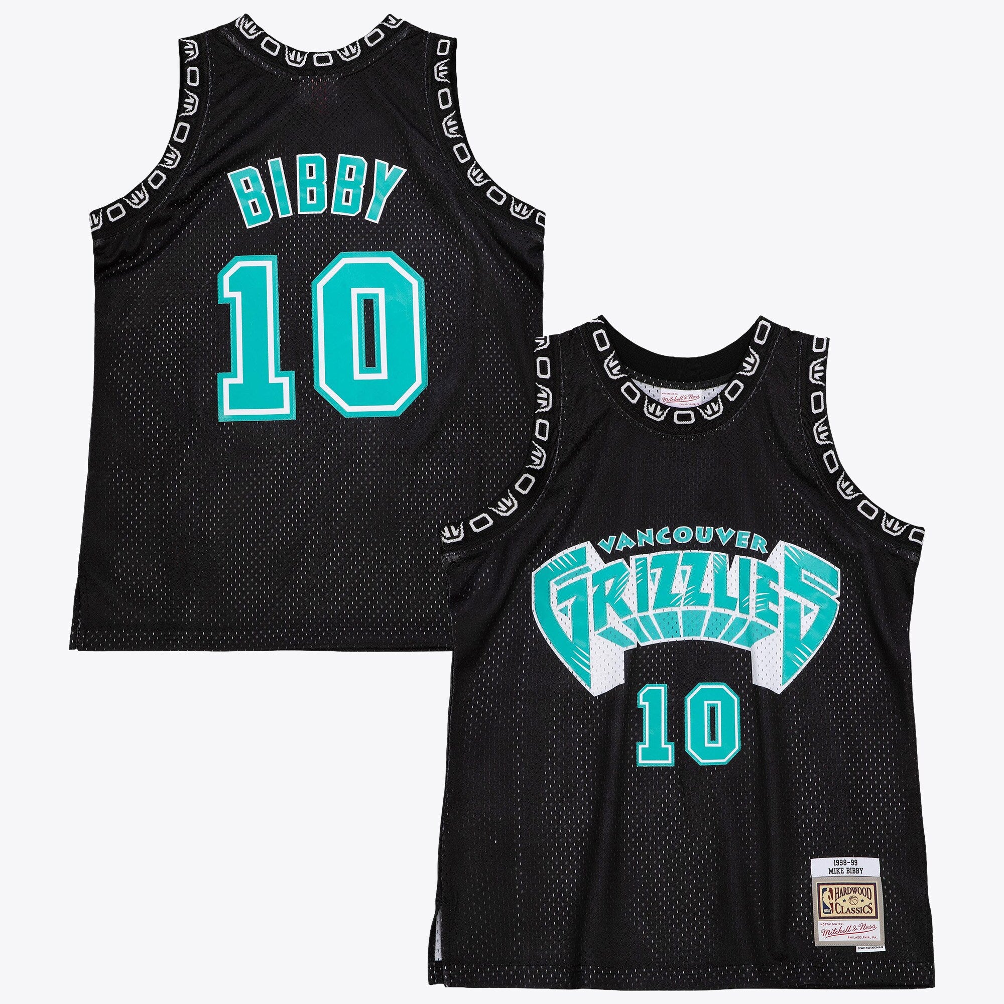 Vancouver Grizzlies Mitchell & Ness Mike Bibby 1998 Team Color Swingman Jersey - Black