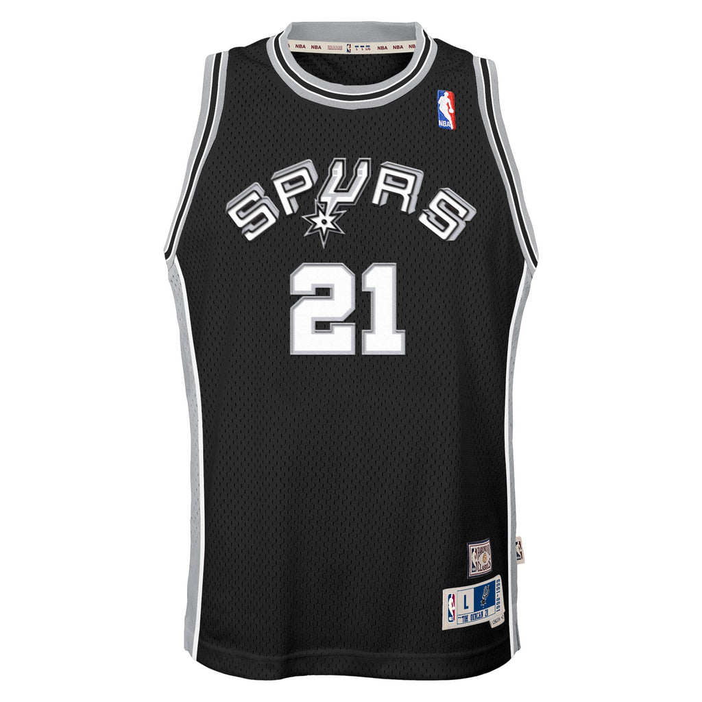 San Antonio Spurs Tim Duncan 1998-99 Hardwood Classics Road Swingman Jersey - Black - Youth