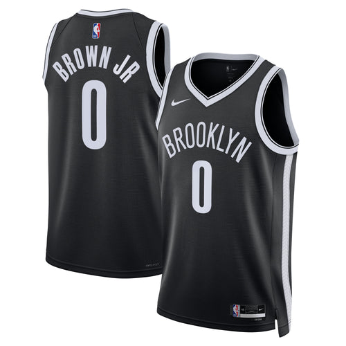 Brooklyn Nets Nike Icon Swingman Jersey - Black - Mikel Brown Jr. - Unisex
