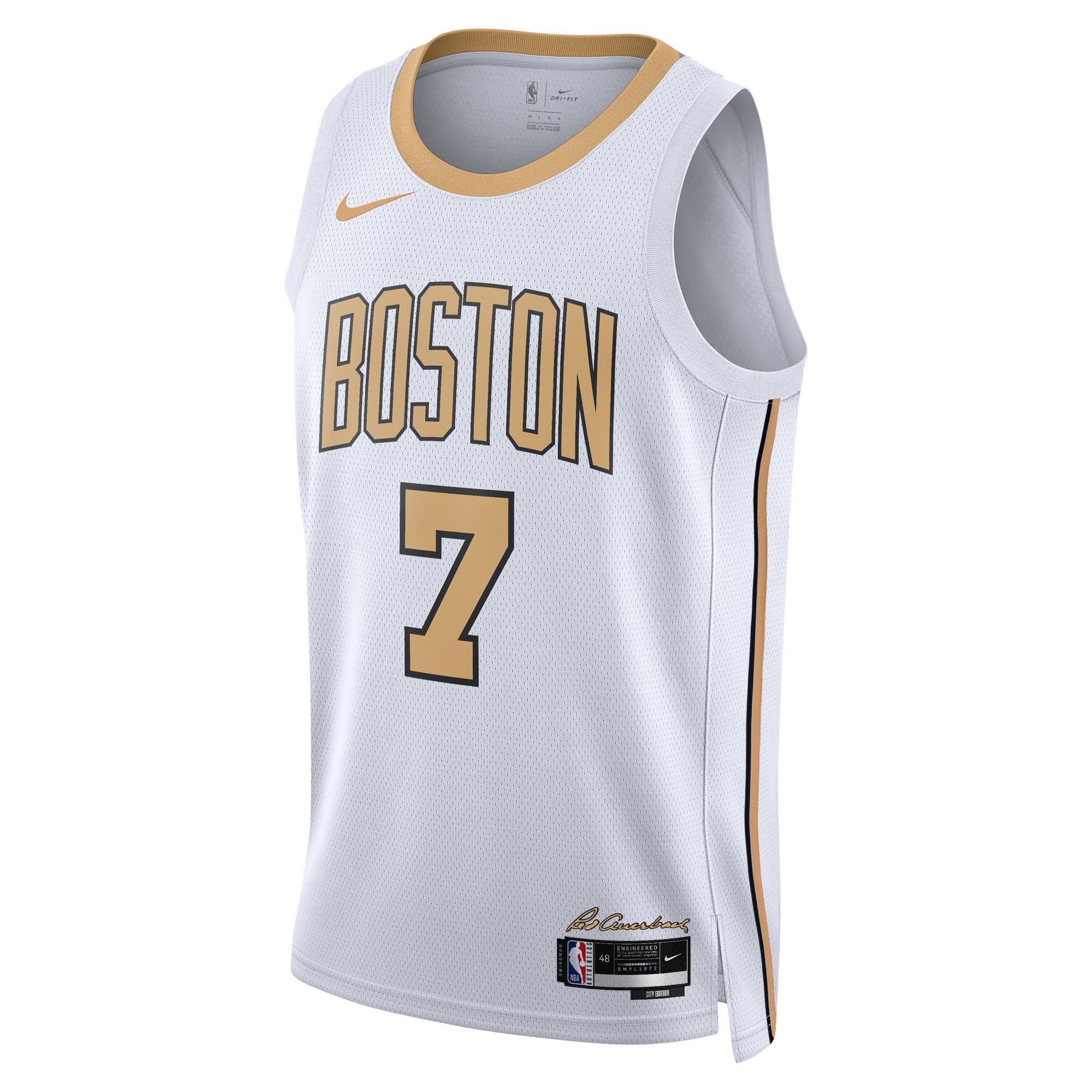 Boston Celtics Nike 2025/26 City Edition Swingman Jersey - White - Jaylen Brown - Unisex