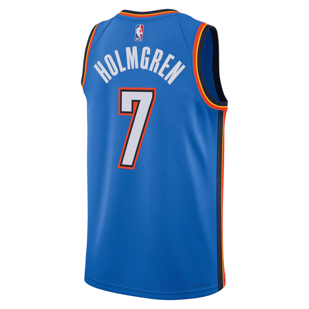 Oklahoma City Thunder Nike Icon Edition Swingman Jersey - Blue - Chet Holmgren - Unisex