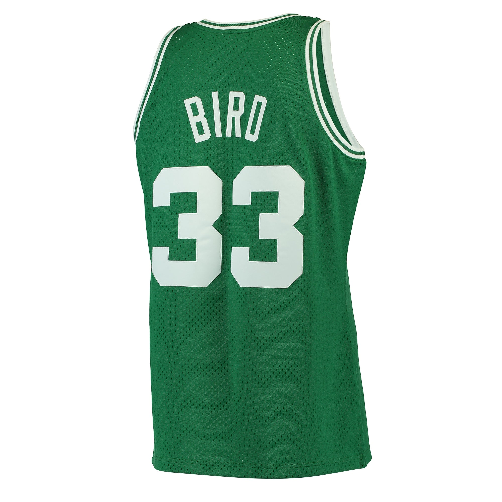 Men's Mitchell & Ness Larry Bird Kelly Green Boston Celtics 1985-86 Hardwood Classics Swingman Jersey
