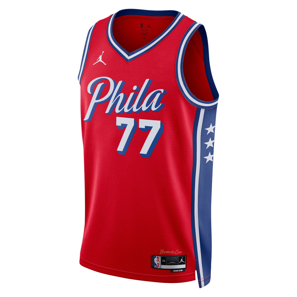 Philadelphia 76ers Jordan Brand Statement Edition Swingman Jersey - Red - VJ Edgecombe - Unisex