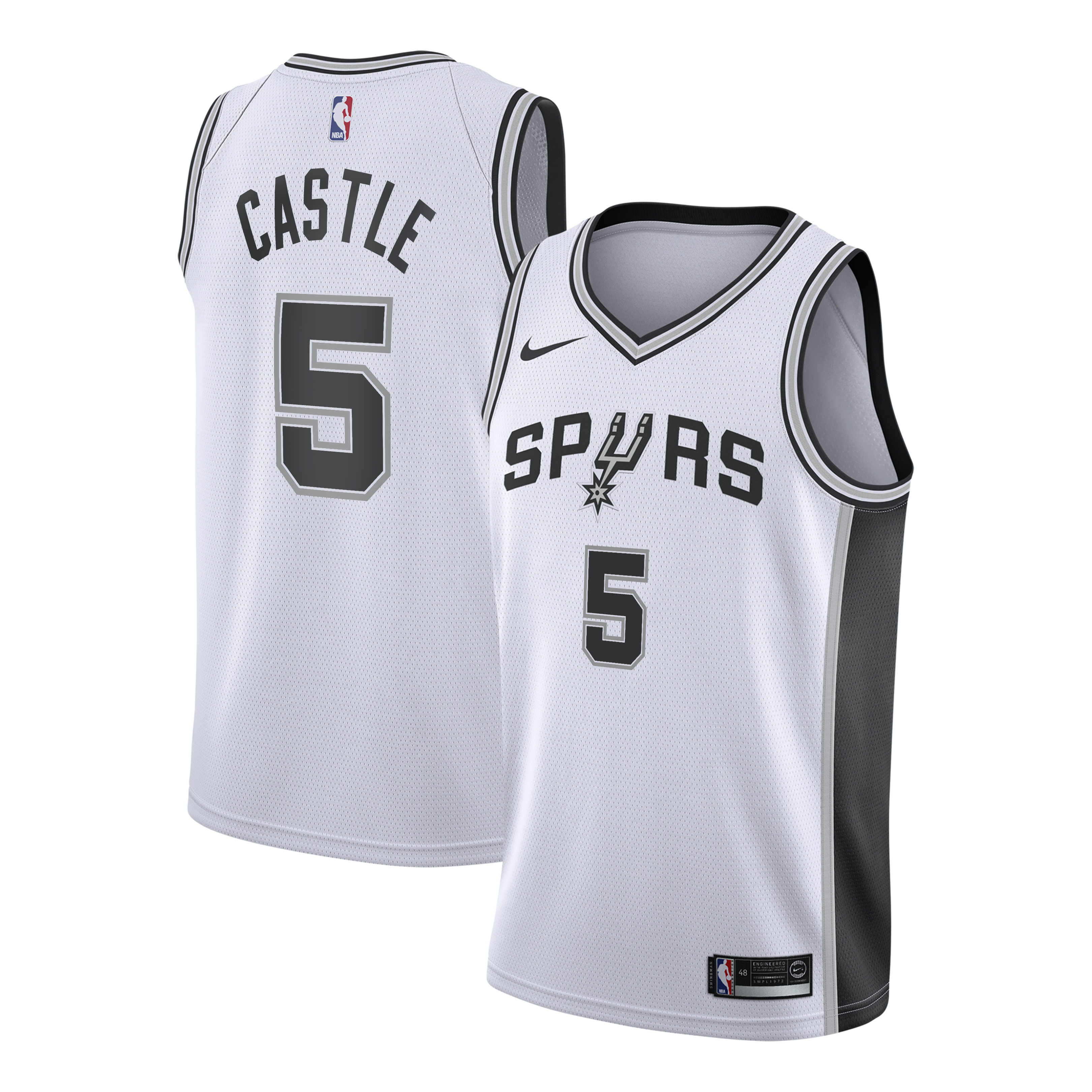 San Antonio Spurs Nike Association Edition Swingman Jersey – White - Stephon Castle - Youth