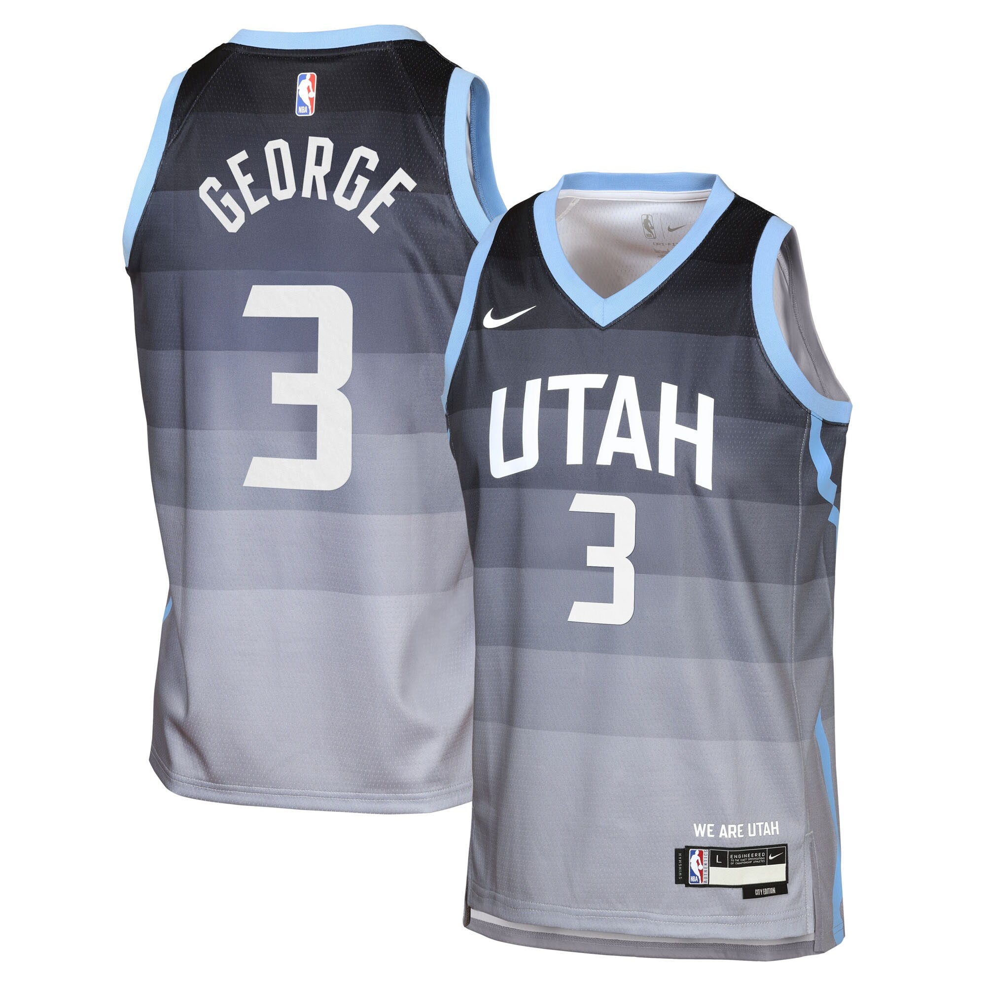 Utah Jazz Nike 2025/26 City Edition Swingman Jersey - Gray - Keyonte George - Youth