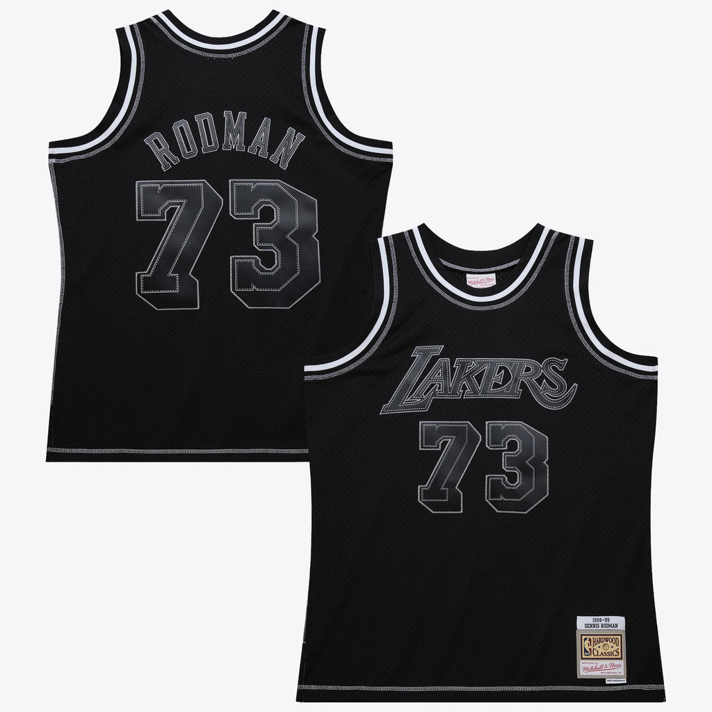 Los Angeles Lakers Mitchell & Ness Dennis Rodman 1998 Contrast 2K Swingman Jersey - Black