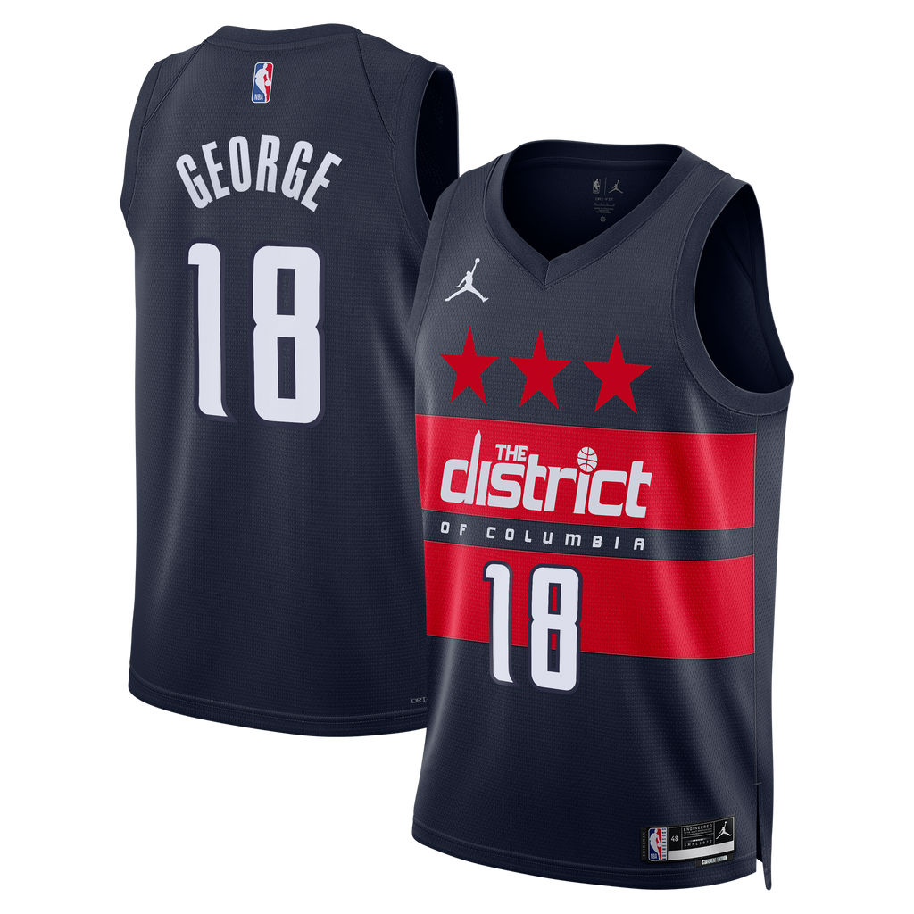 Washington Wizards Jordan Brand Statement Edition Swingman Jersey - Navy - Kyshawn George - Mens