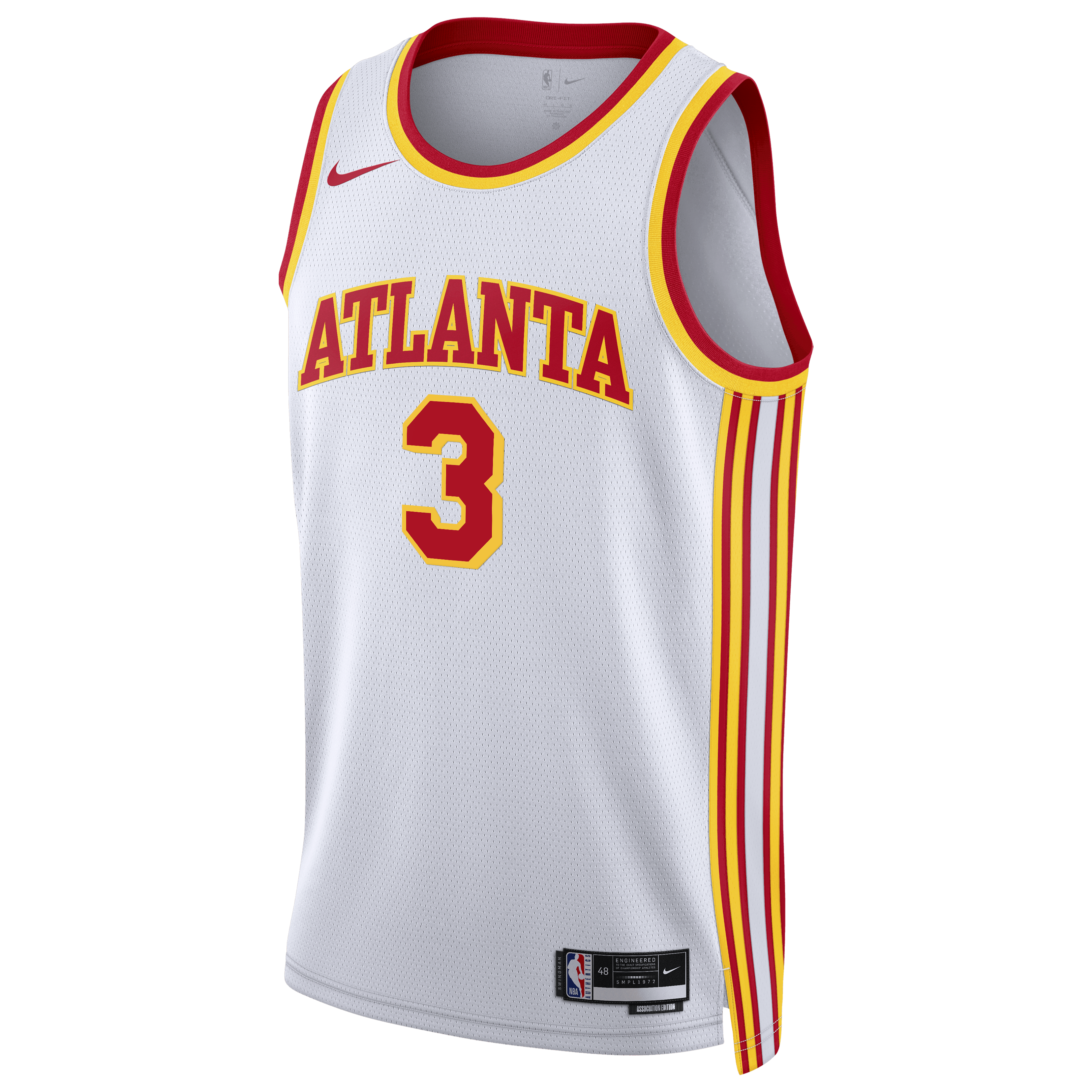Atlanta Hawks Nike Association Edition Swingman Jersey - White - CJ McCollum - Unisex