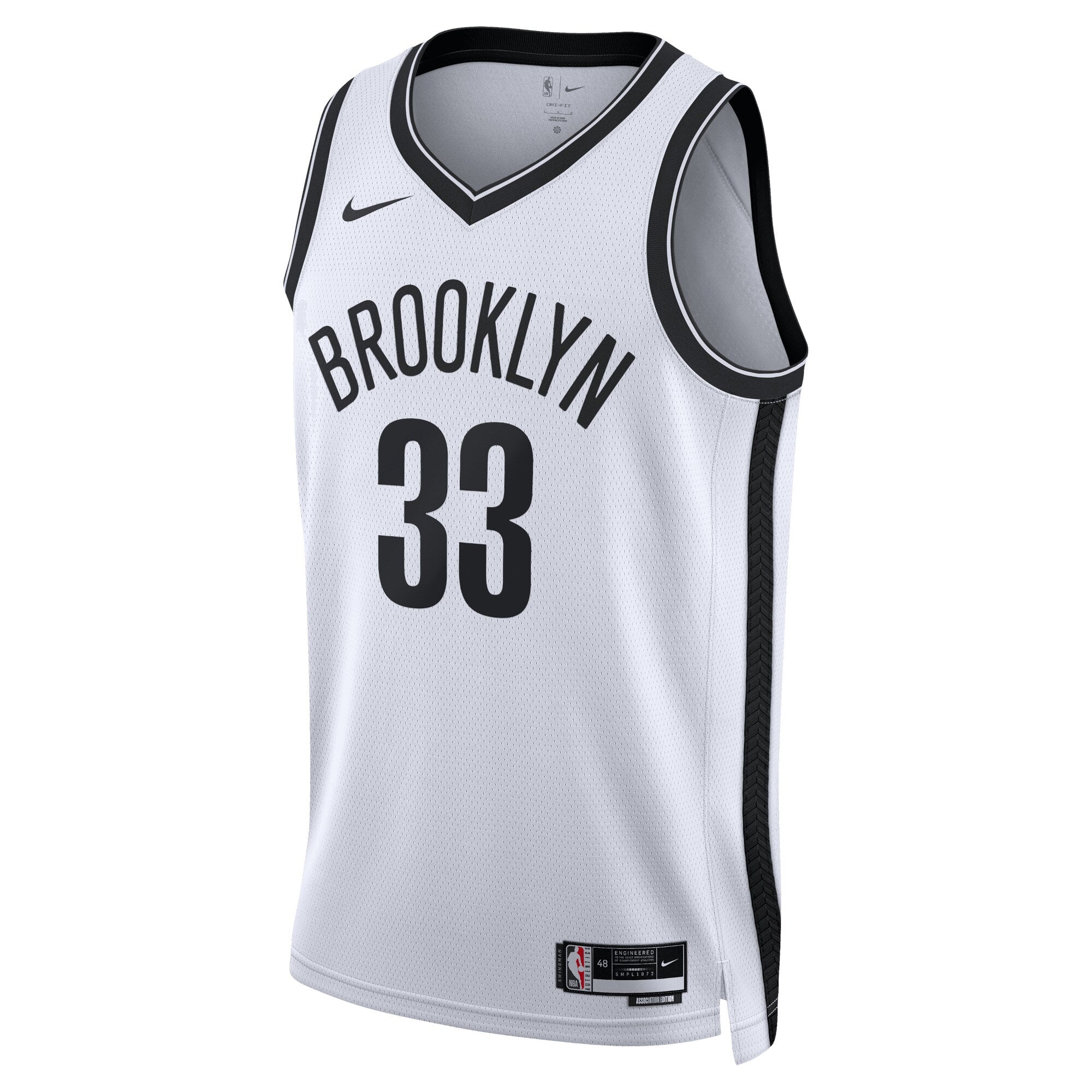 Brooklyn Nets Nike Association Edition Swingman Jersey - White - Nic Claxton - Unisex