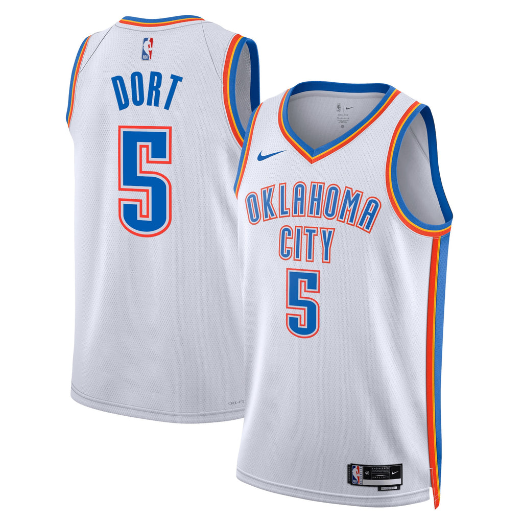 Oklahoma City Thunder Nike Association Edition Swingman Jersey - White - Luguentz Dort - Unisex