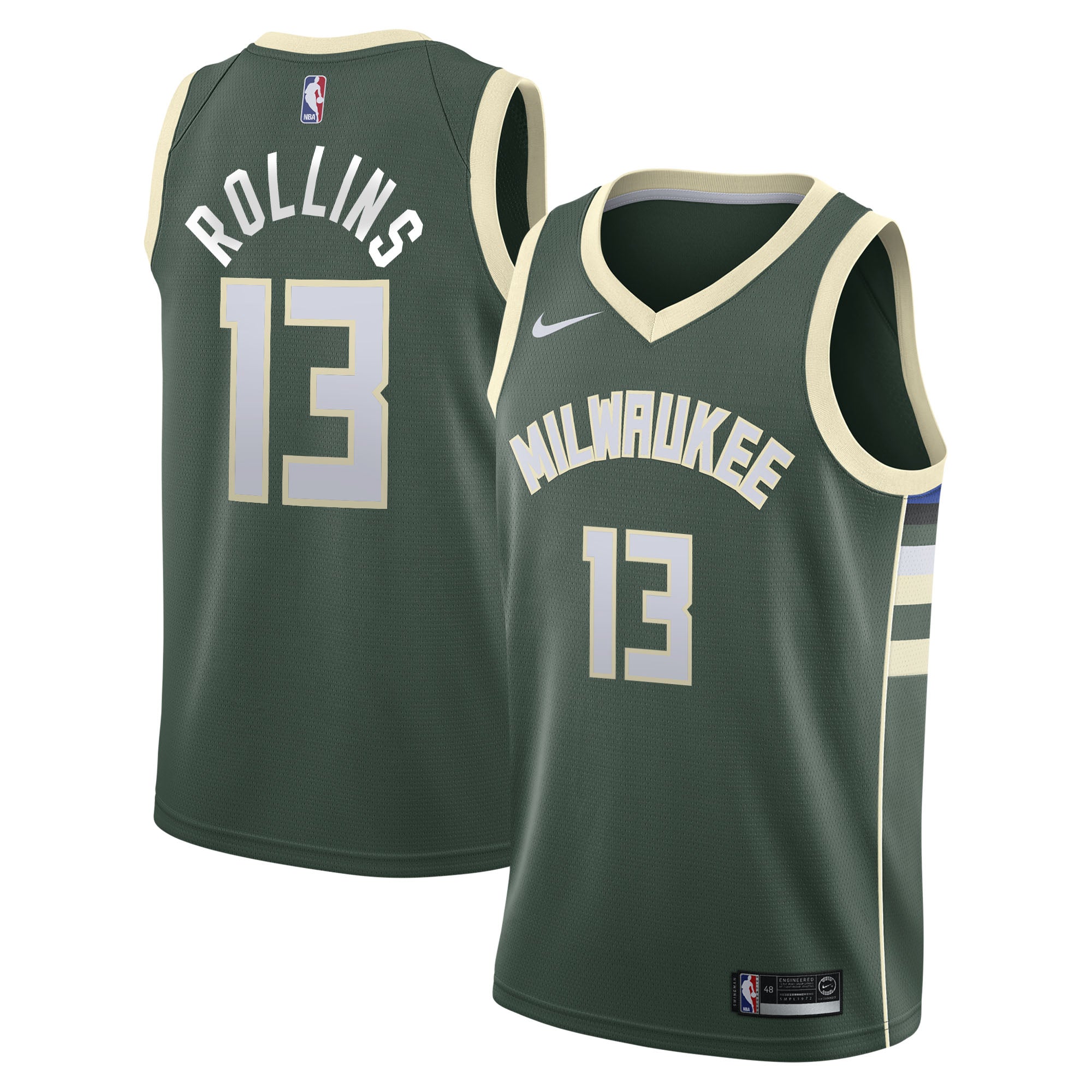 Milwaukee Bucks Nike Icon Edition Swingman Jersey - Hunter Green - Ryan Rollins - Youth