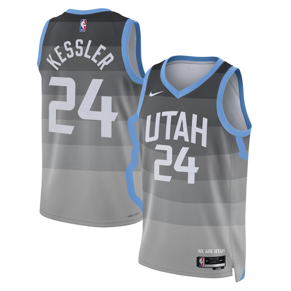 Utah Jazz Nike 2025/26 City Edition Swingman Jersey - Gray - Walker Kessler - Unisex