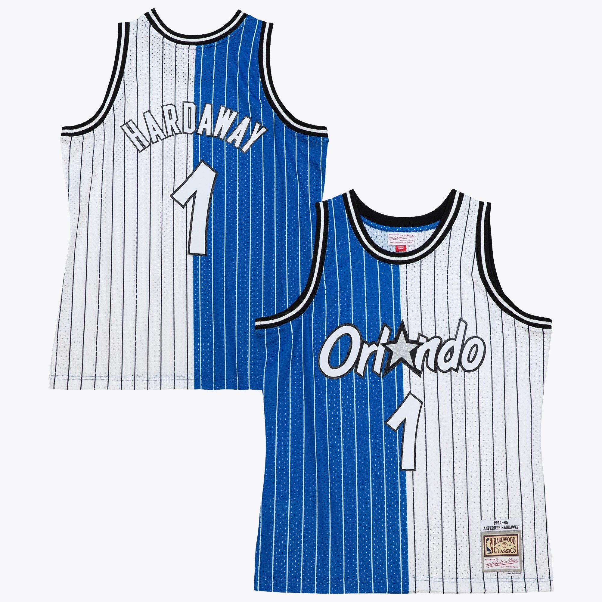 Orlando Magic Mitchell & Ness Anfernee Hardaway 1994 Split Swingman Jersey - Blue/White