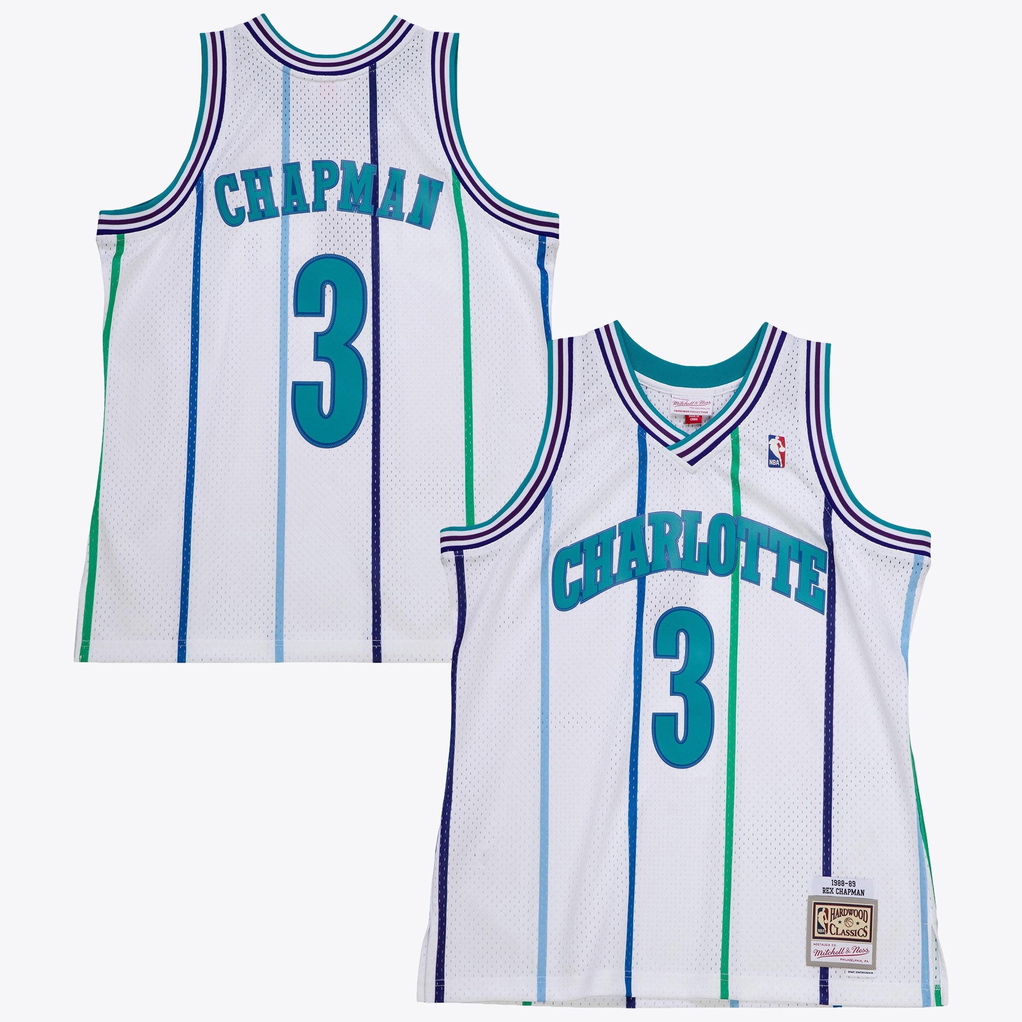 Charlotte Hornets Mitchell & Ness Rex Chapman 1988 Authentic Jersey - White