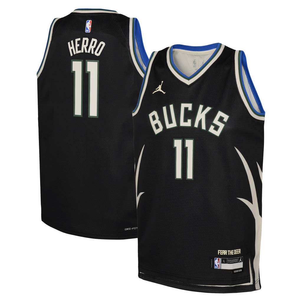Milwaukee Bucks Jordan Brand Statement Edition Swingman Jersey - Hunter Green - Tyler Herro - Youth