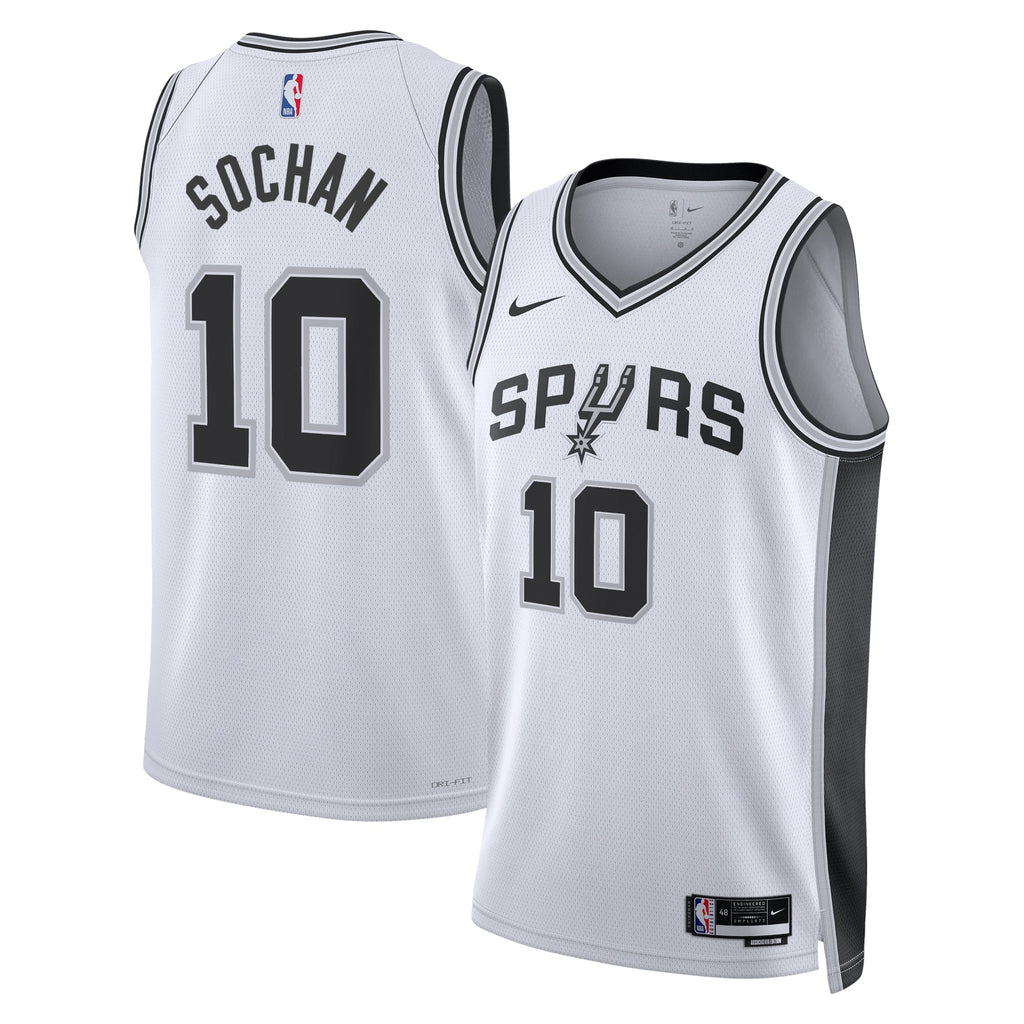 San Antonio Spurs Nike Association Edition Swingman Jersey - White - Jeremy Sochan - Unisex