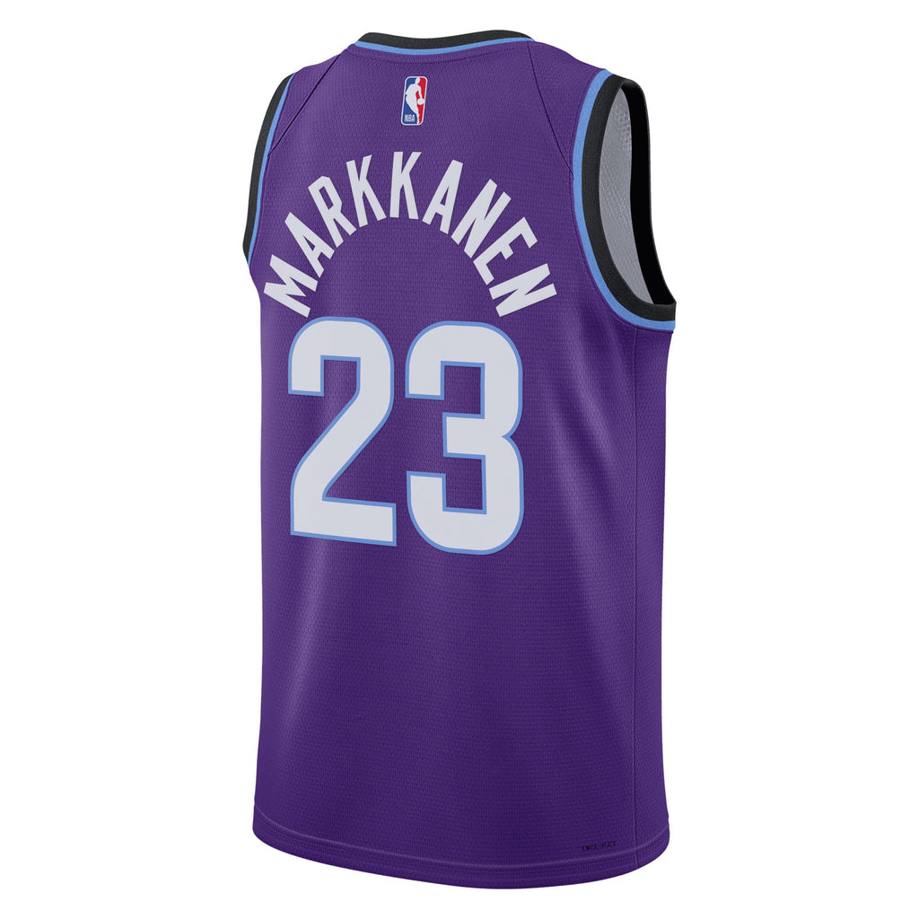 Utah Jazz Nike Replica Icon Edition Swingman Jersey - Purple - Lauri Markkanen - Youth