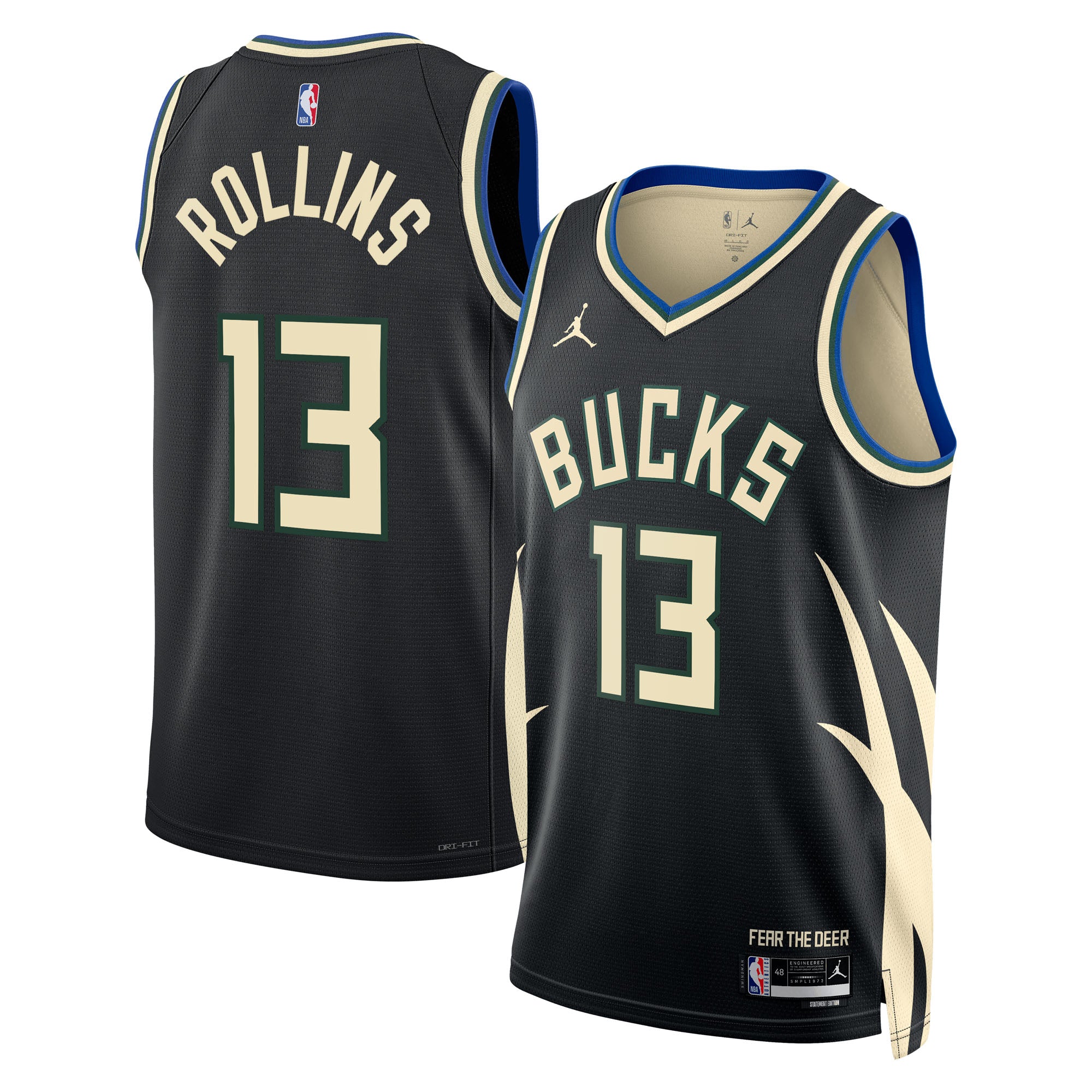 Milwaukee Bucks Jordan Brand Statement Edition Swingman Jersey - Hunter Green - Ryan Rollins - Unisex