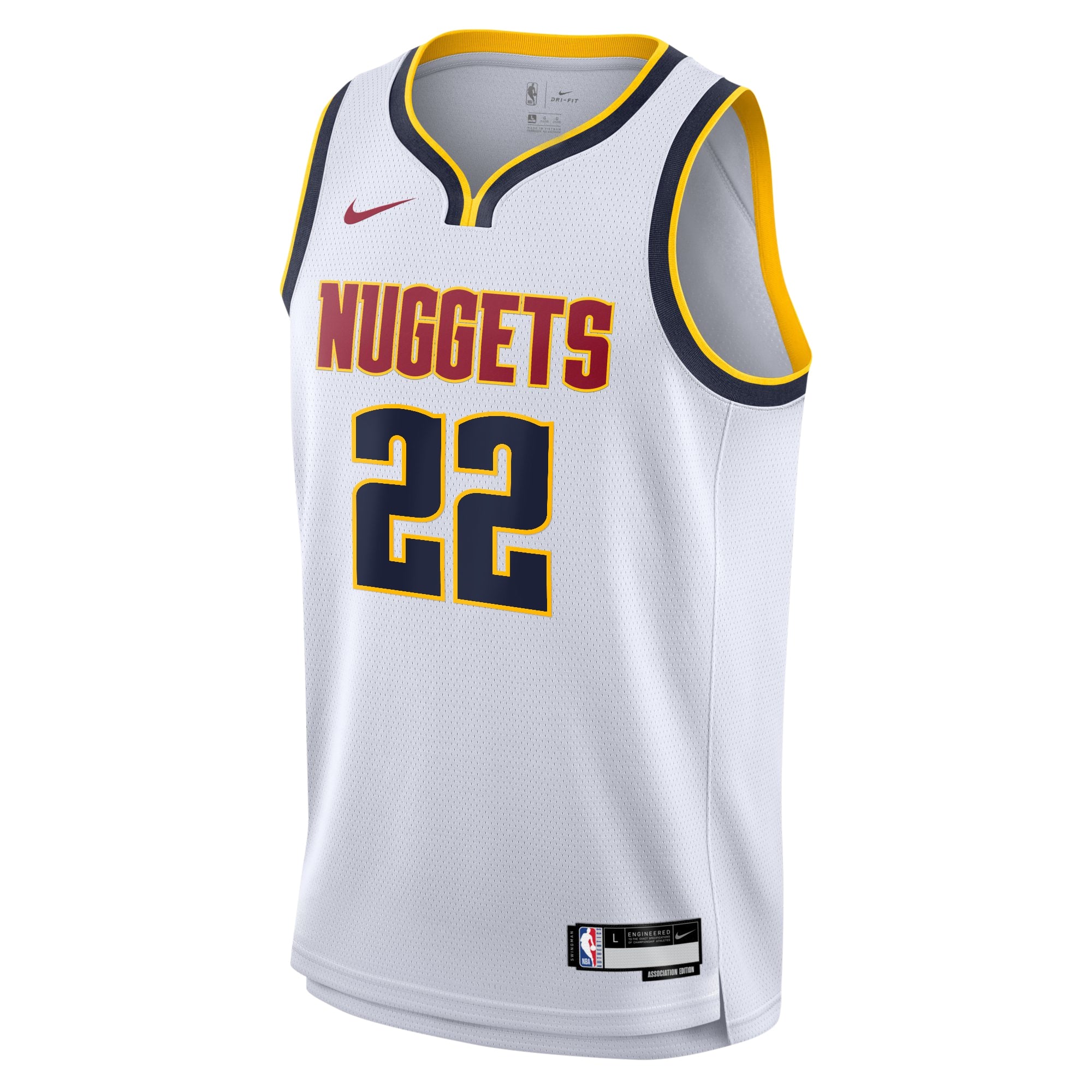 Denver Nuggets Nike Association Swingman Jersey - White - Zeke Nnaji - Youth
