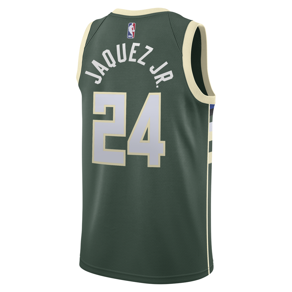 Milwaukee Bucks Nike Icon Edition Swingman Jersey - Hunter Green - Jaime Jaquez Jr. - Youth
