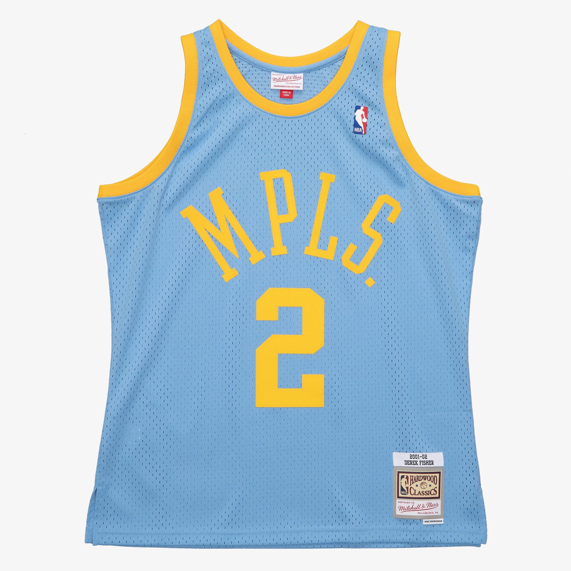 Los Angeles Lakers Mitchell & Ness Derek Fisher 2001 Swingman Authentic Jersey - Columbia Blue