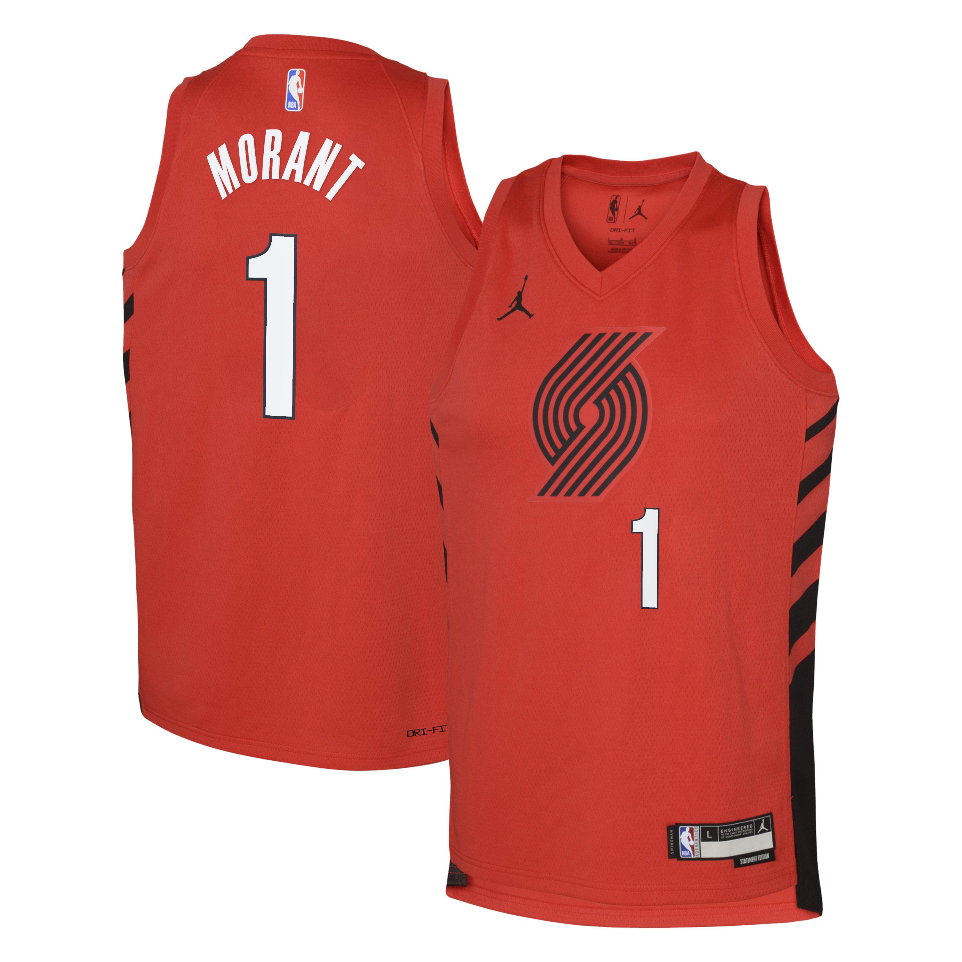 Portland Trail Blazers Jordan Brand Statement Edition Swingman Jersey - Red - Ja Morant - Youth