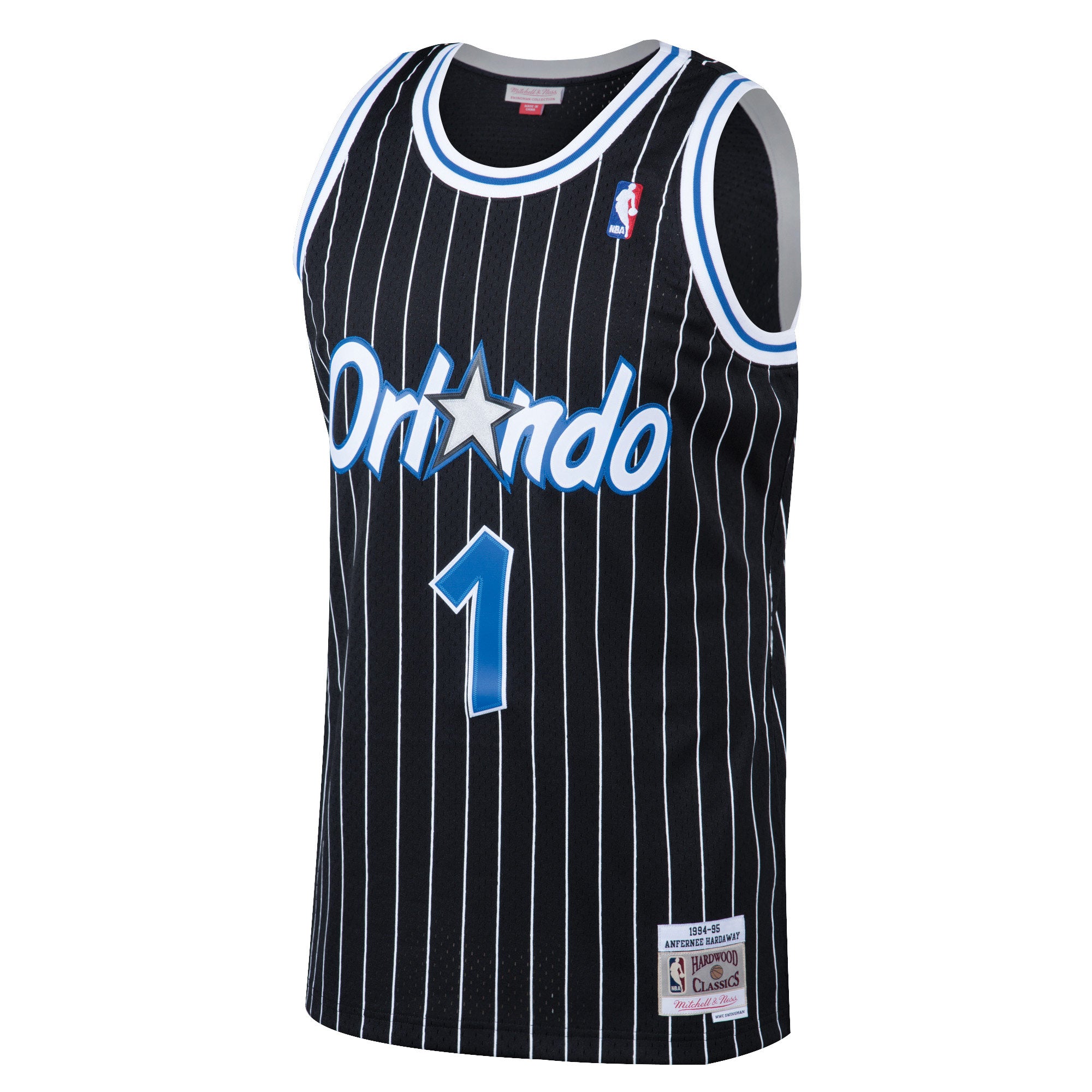 Men's Mitchell & Ness Penny Hardaway Black Orlando Magic 1994-95 Hardwood Classics Swingman Jersey