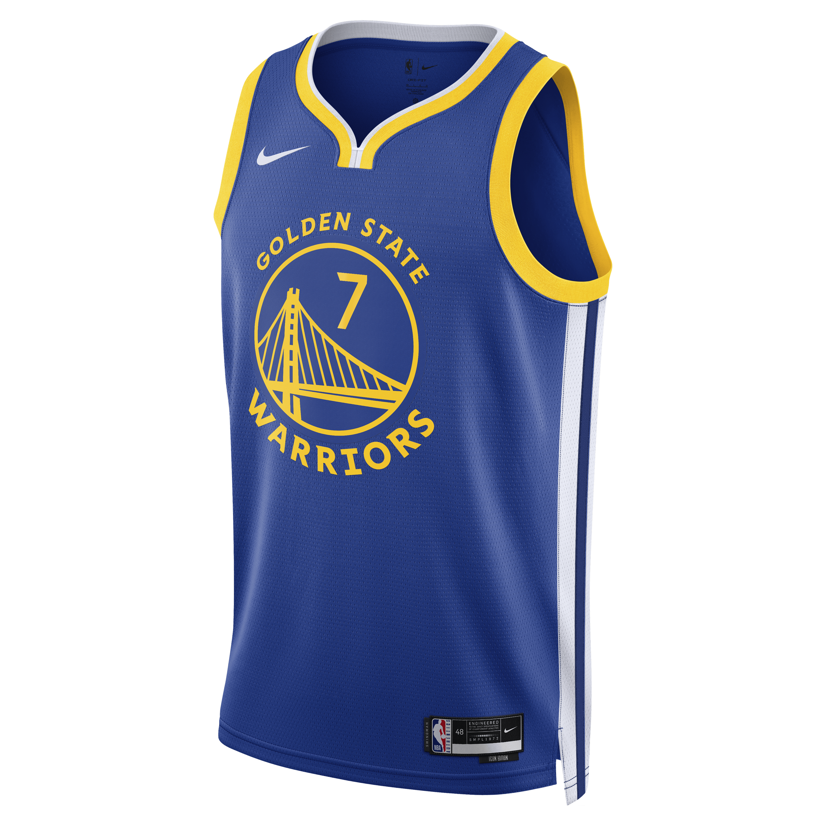 Golden State Warriors Nike Icon Edition Swingman Jersey - Royal - Kristaps Porziņģis - Unisex