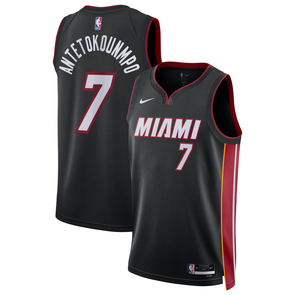 Miami Heat Nike Icon Edition Swingman Jersey - Black - Giannis Antetokounmpo - Unisex