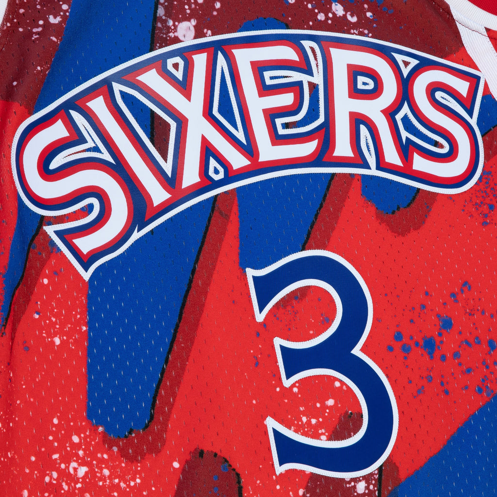Philadelphia 76ers Mitchell & Ness Allen Iverson 1996 Hyper Hoops Swingman Jersey - Scarlet