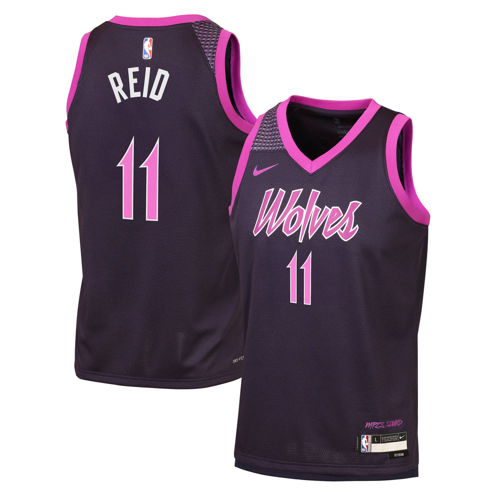 Minnesota Timberwolves Nike 2025/26 City Edition Swingman Jersey - Black - Naz Reid - Youth