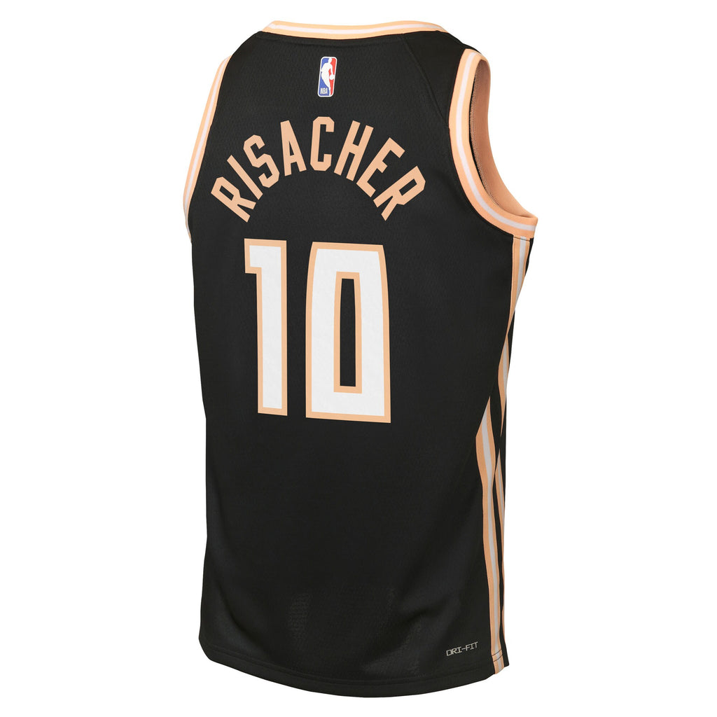 Atlanta Hawks Nike 2025/26 City Edition Swingman Jersey - Black - Zaccharie Risacher - Youth